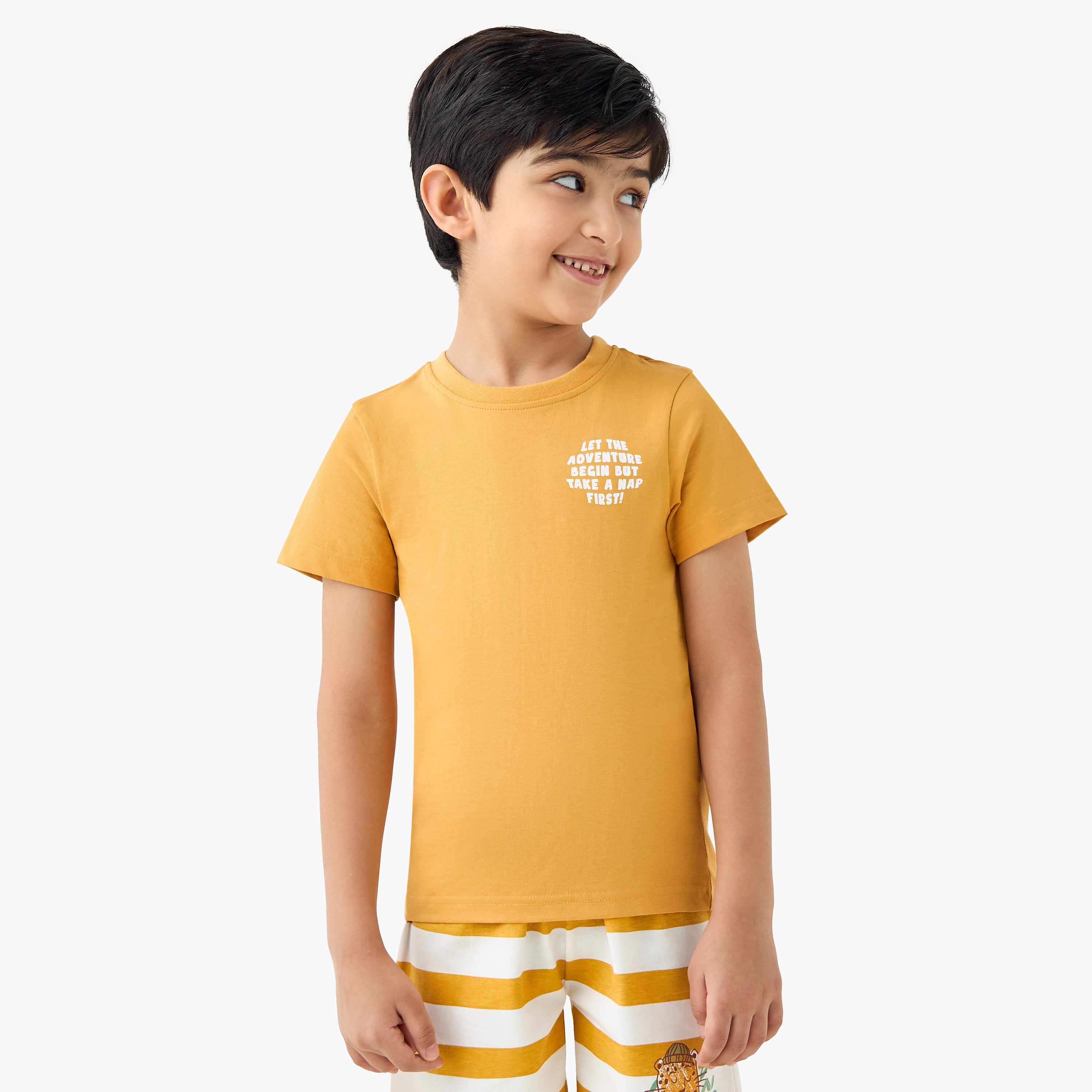 Juniors Printed T-shirt and Shorts Set-boys-clothing-nightwear-image-2