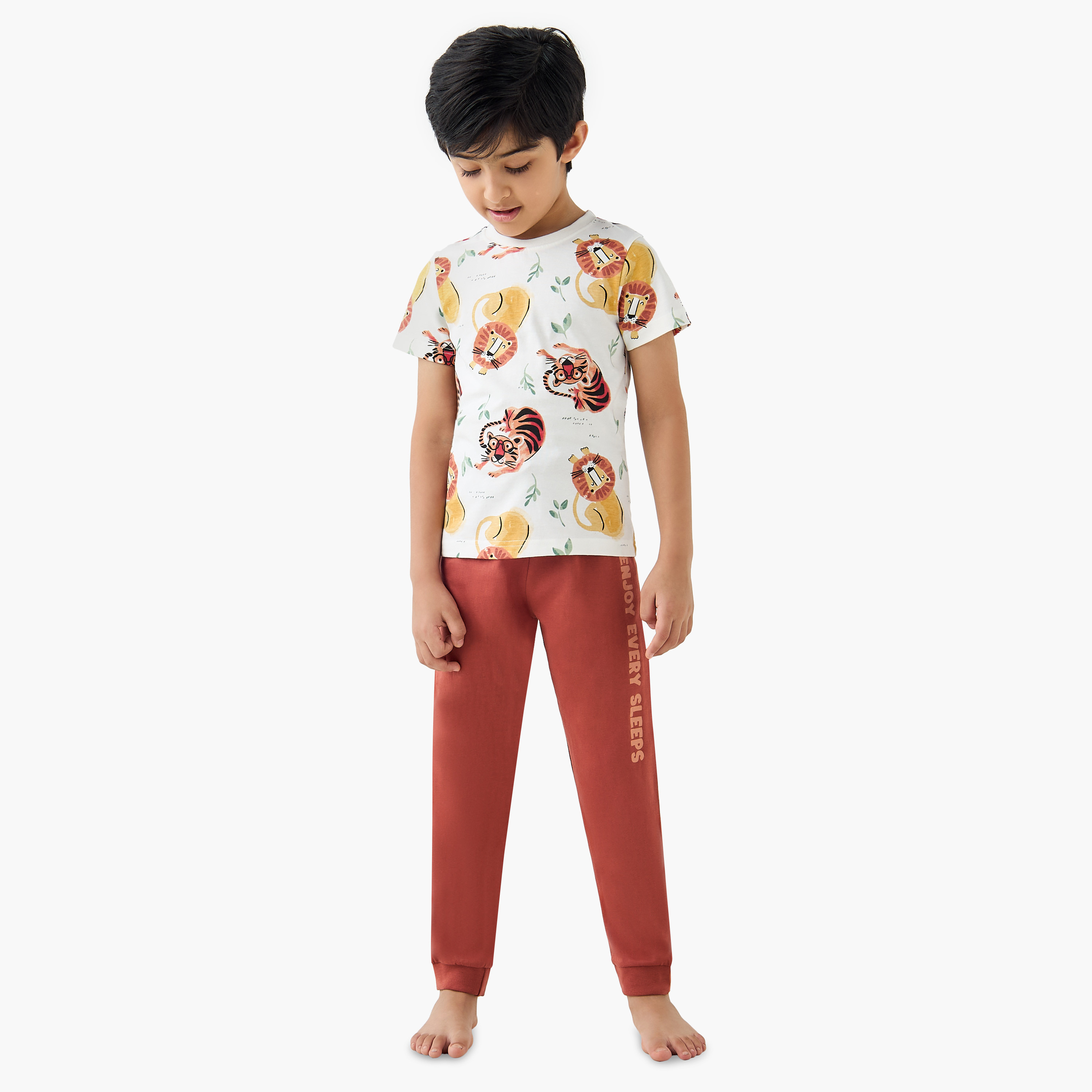 Juniors Printed T-shirts and Pyjamas - Set of 3-boys-clothing-nightwear-image-3