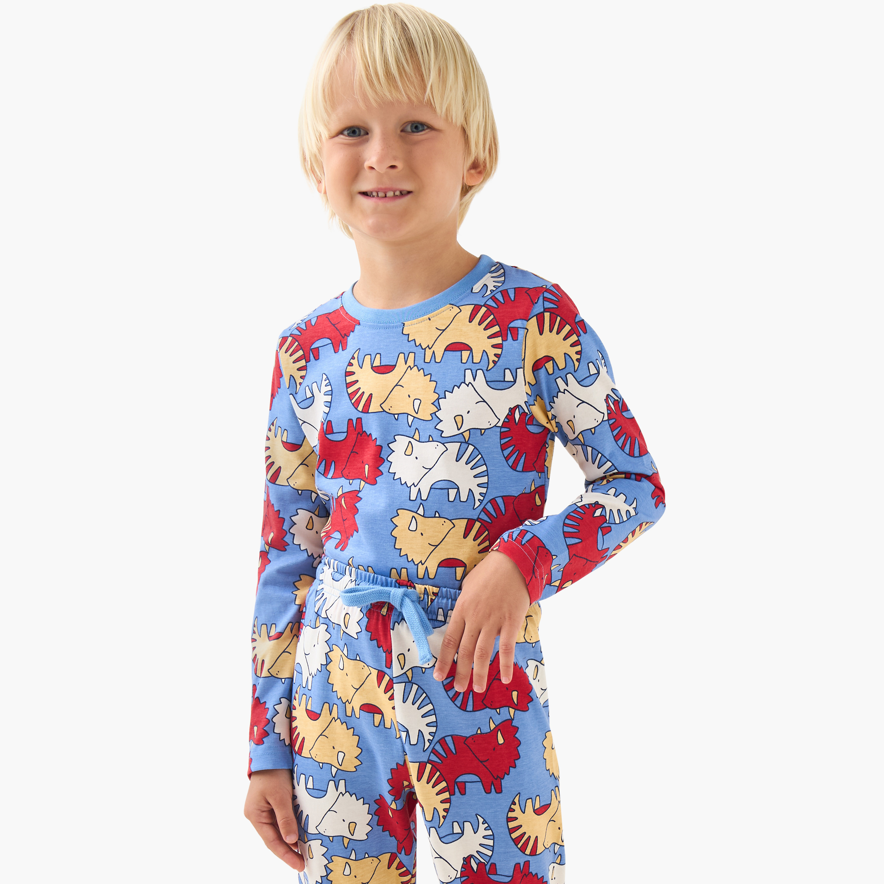 طقم بيجاما قطن بياقة ضيقة وأكمام طويلة وطبعات ديناصور من جونيورز-promo_babyshop_Buy2for69_UAE130126-image-5
