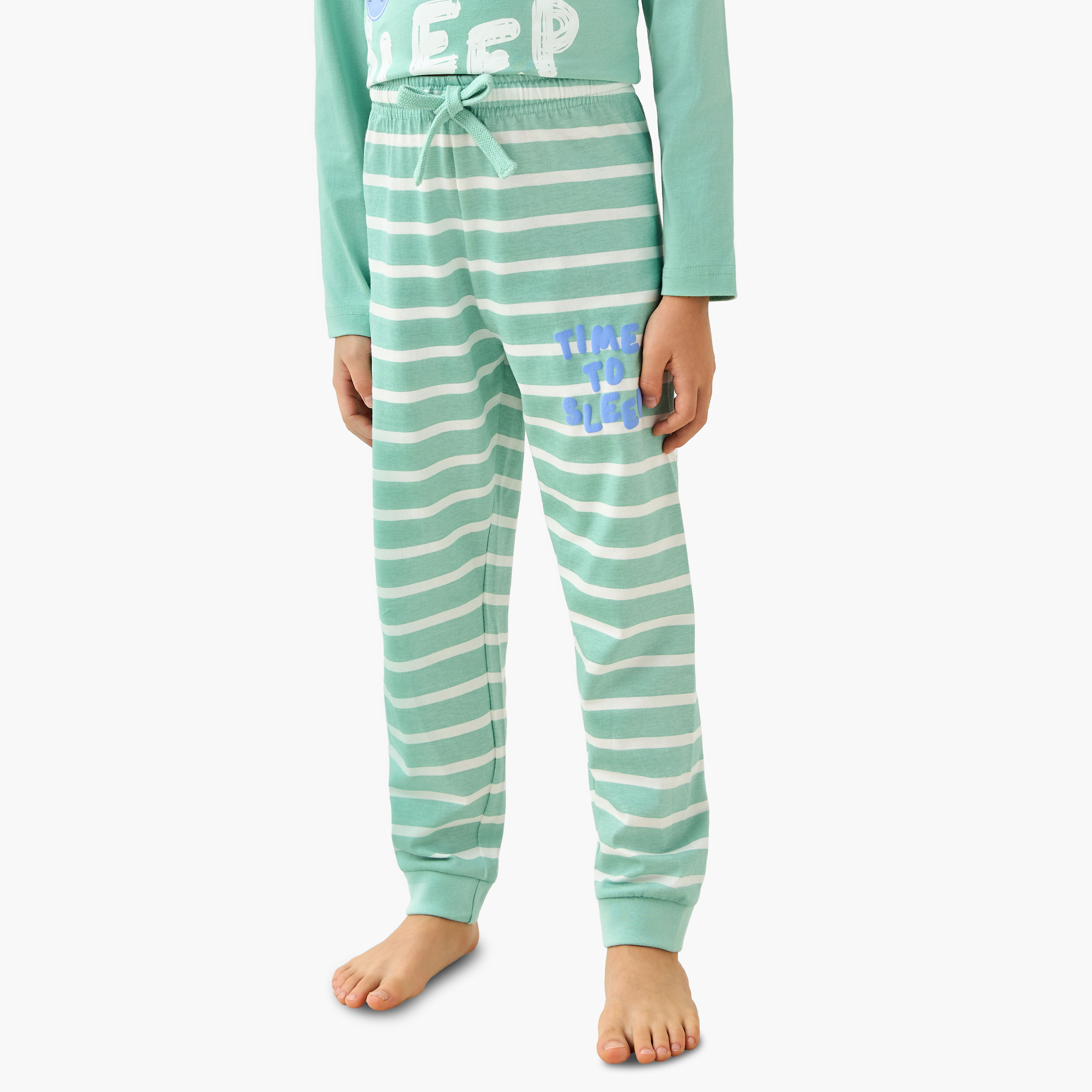 طقم بيجاما قطن بياقة ضيقة وأكمام طويلة وطبعات ديناصور من جونيورز-boys-clothing-nightwear-image-3