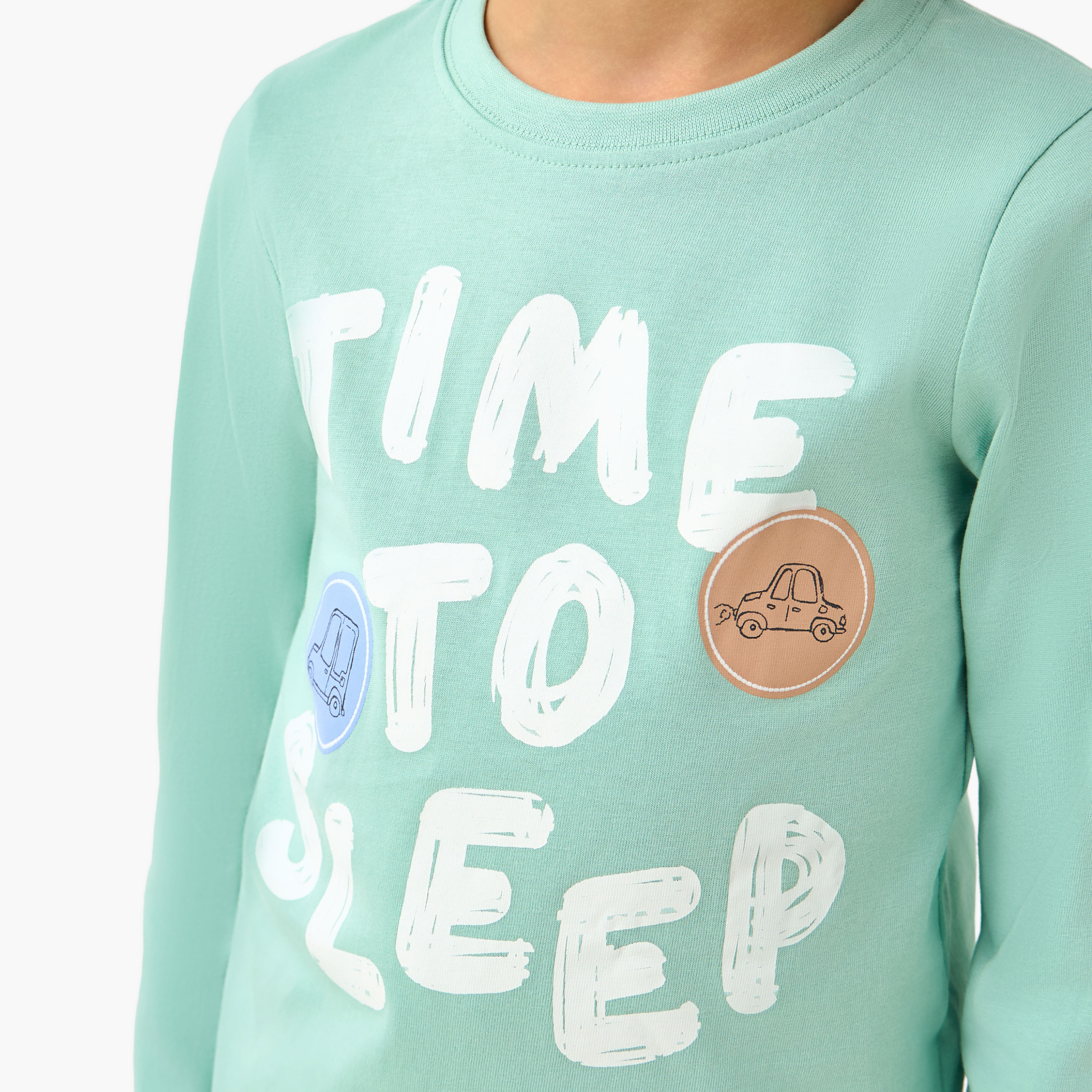 طقم بيجاما قطن بياقة ضيقة وأكمام طويلة وطبعات ديناصور من جونيورز-boys-clothing-nightwear-image-5