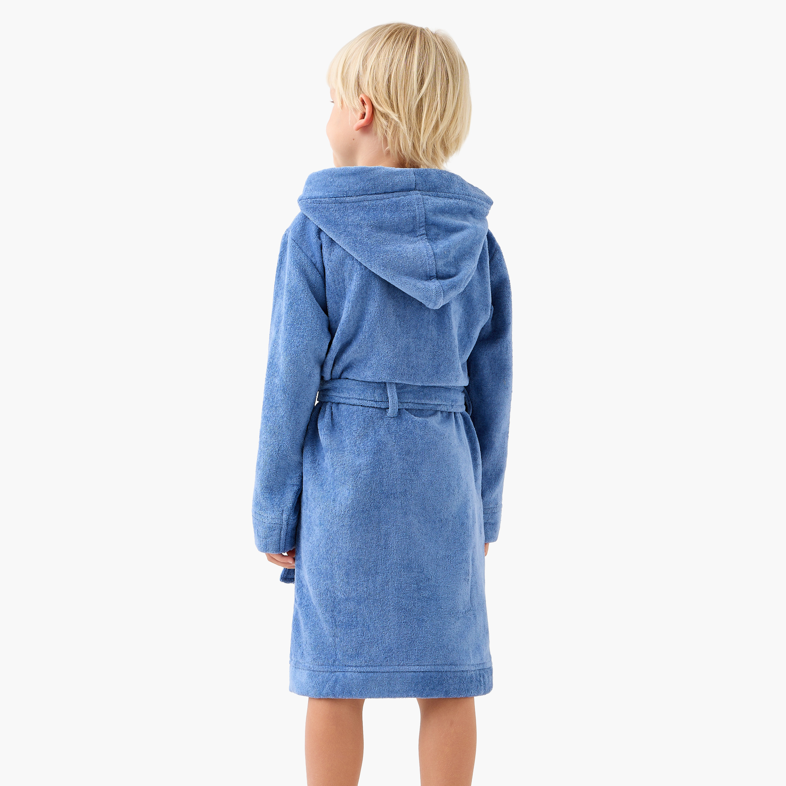 Juniors Hooded Terry Bathrobe with Embroidery - 2-8 years-boys-clothing-nightwear-image-3