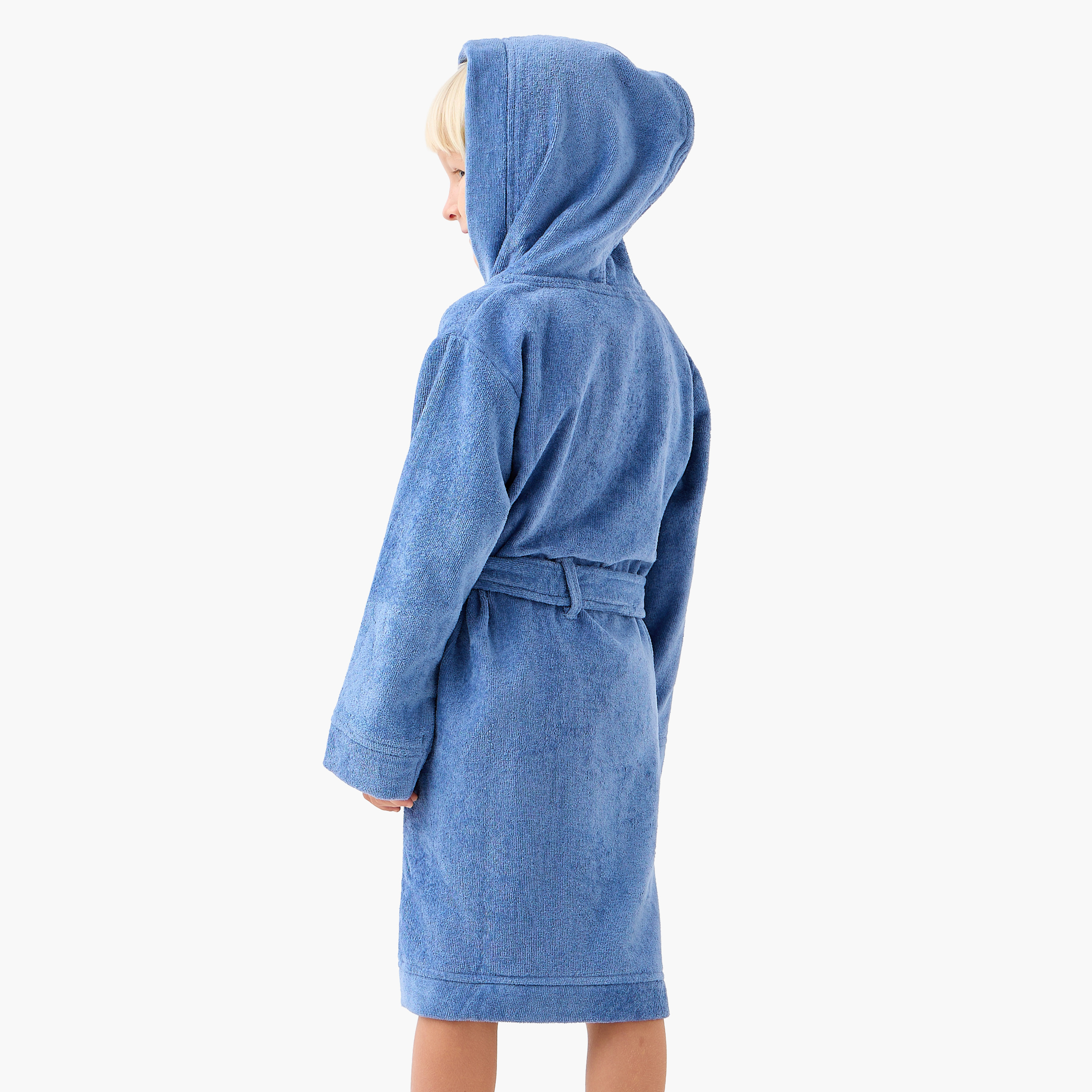 Juniors Hooded Terry Bathrobe with Embroidery - 2-8 years-boys-clothing-nightwear-image-4
