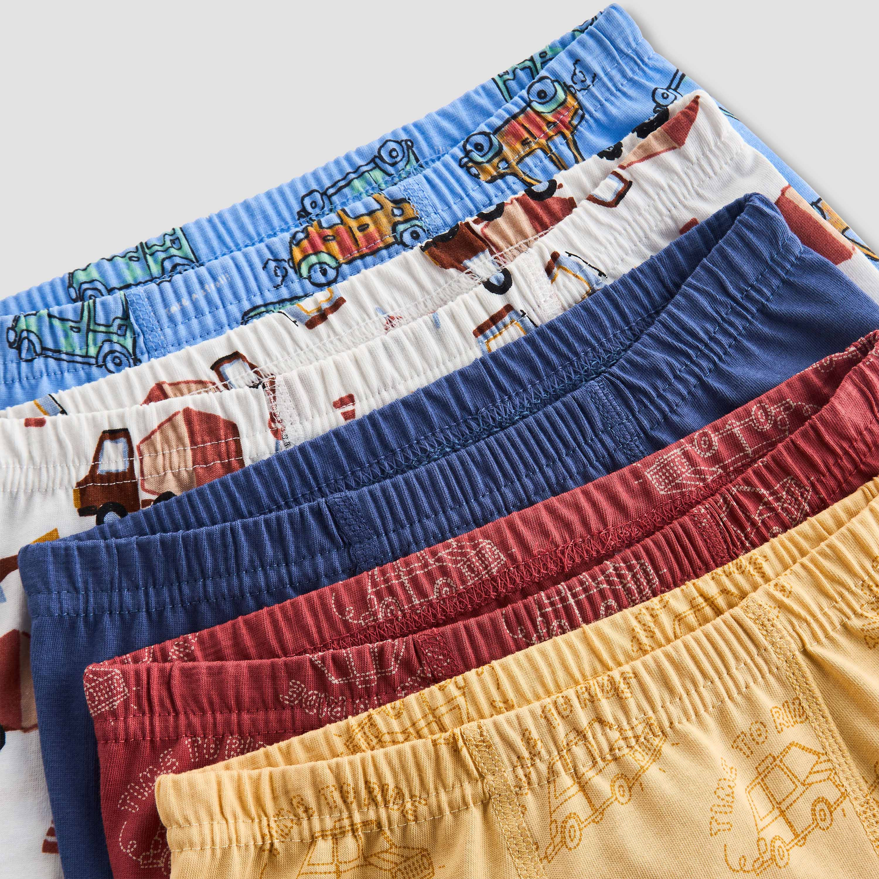 Pack of 5 Juniors Cotton Boxers with Vehicle Print-boys-clothing-innerwear-boxersandbriefs-image-7