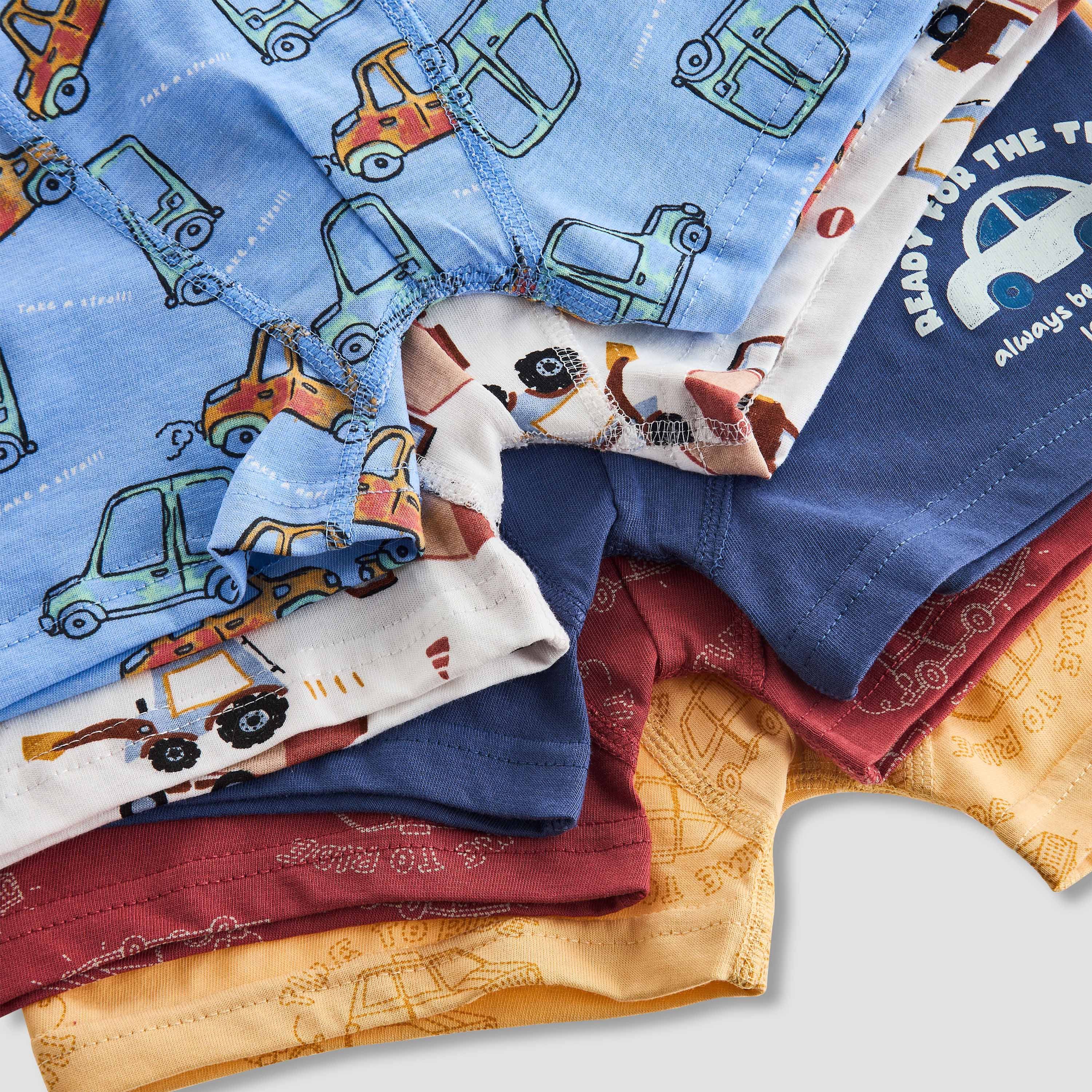 Pack of 5 Juniors Cotton Boxers with Vehicle Print-boys-clothing-innerwear-boxersandbriefs-image-8