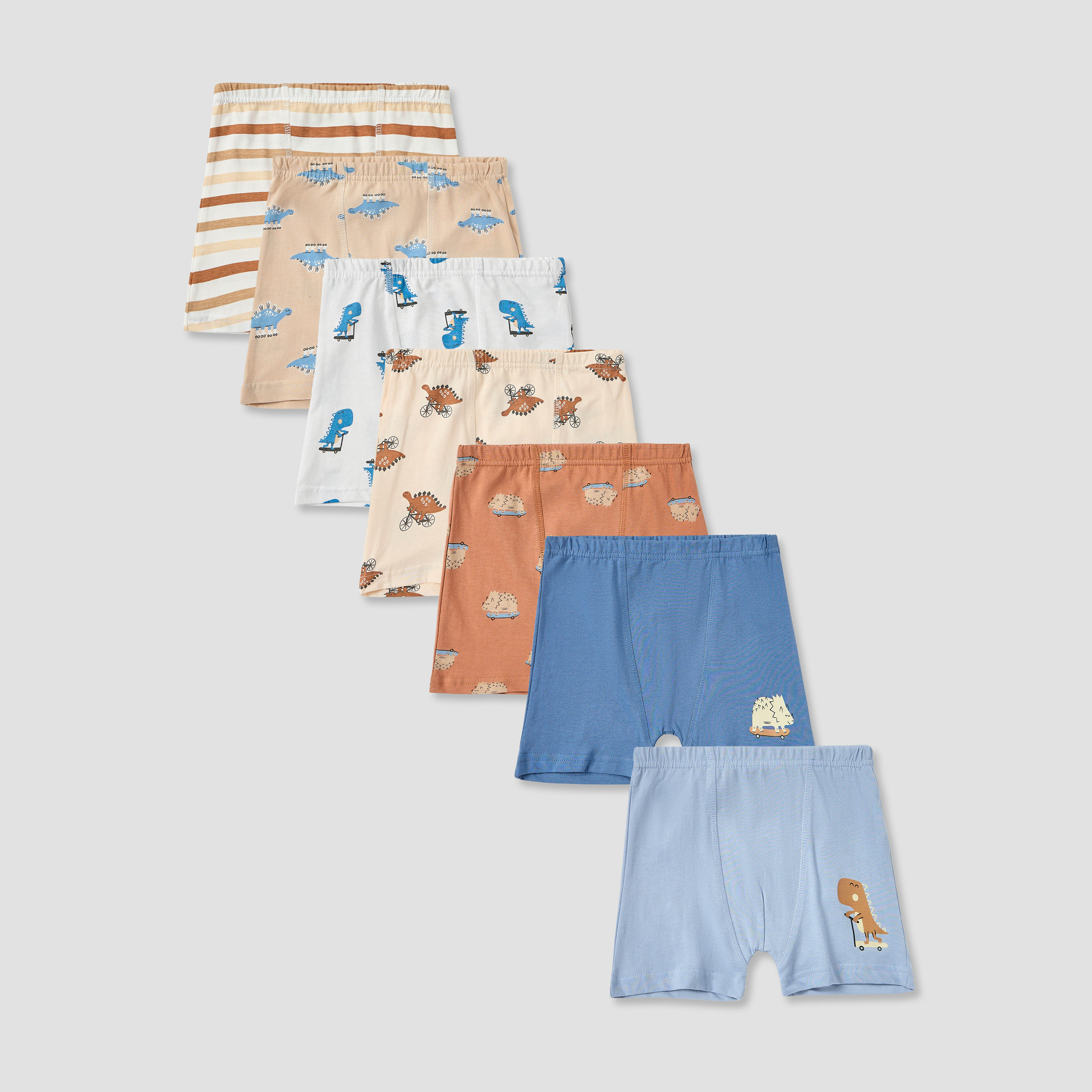Juniors Printed Boxers with Elasticated Waistband - Set of 7-baby-boys-clothing-innerwear-image-1