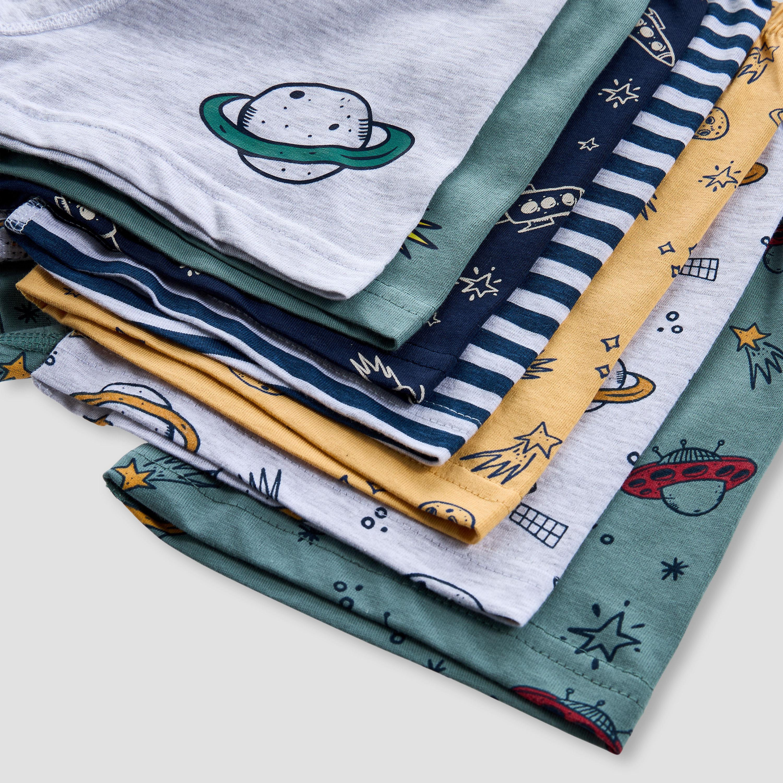 Juniors Printed Boxers with Elasticated Waistband - Set of 7-boys-clothing-innerwear-boxersandbriefs-image-10
