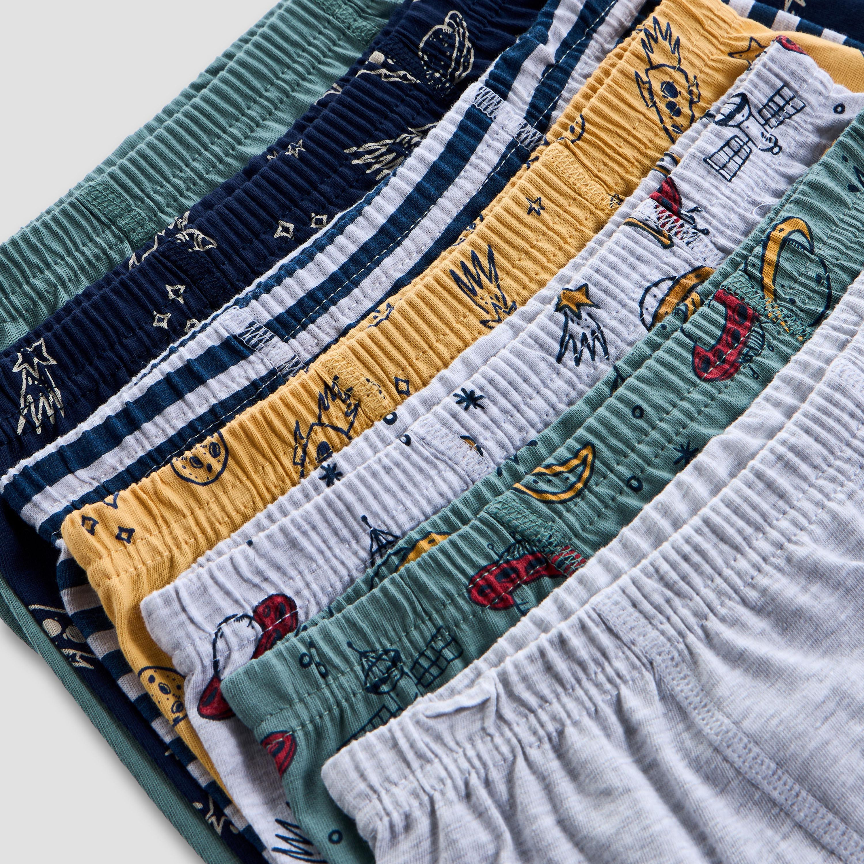 Juniors Printed Boxers with Elasticated Waistband - Set of 7-boys-clothing-innerwear-boxersandbriefs-image-9