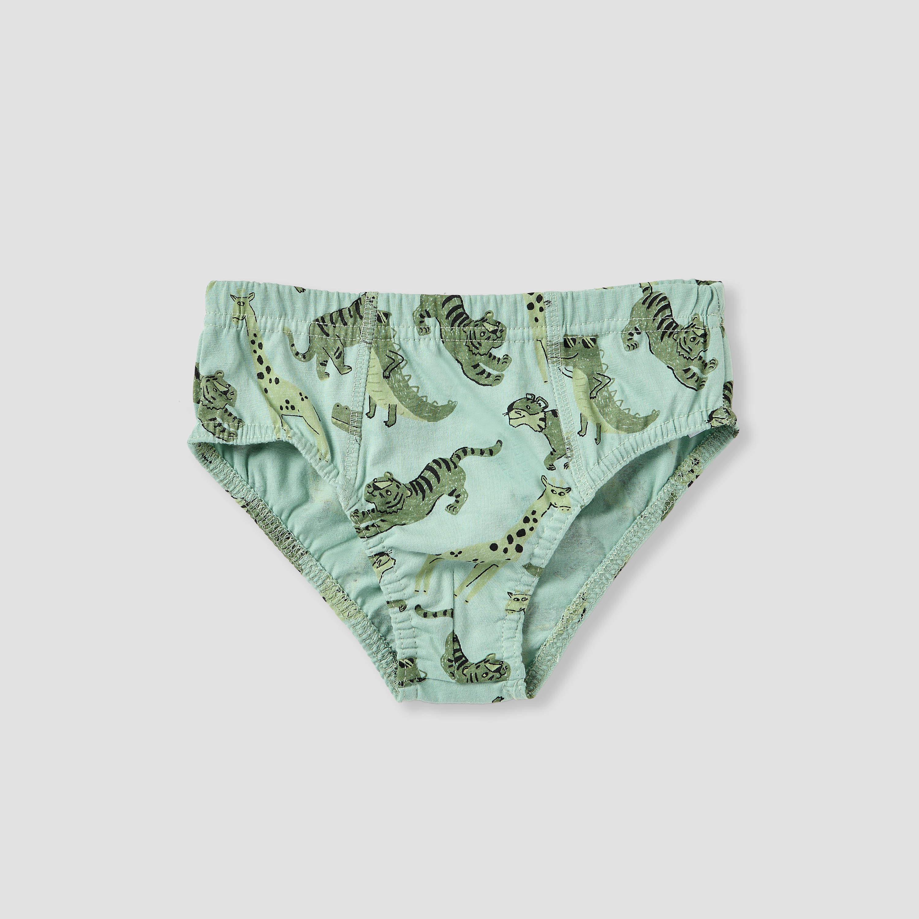 Juniors Tiger Print Briefs with Elasticated Waistband - Set of 5-boys-clothing-innerwear-boxersandbriefs-image-3