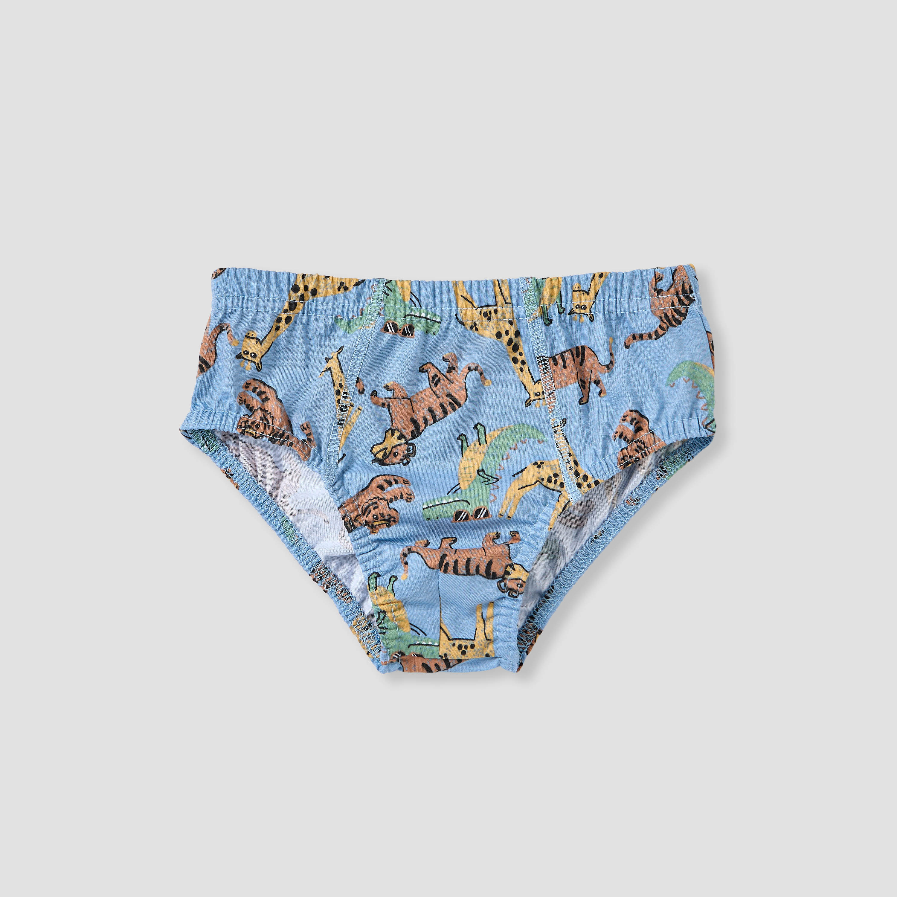 Juniors Tiger Print Briefs with Elasticated Waistband - Set of 5-boys-clothing-innerwear-boxersandbriefs-image-6