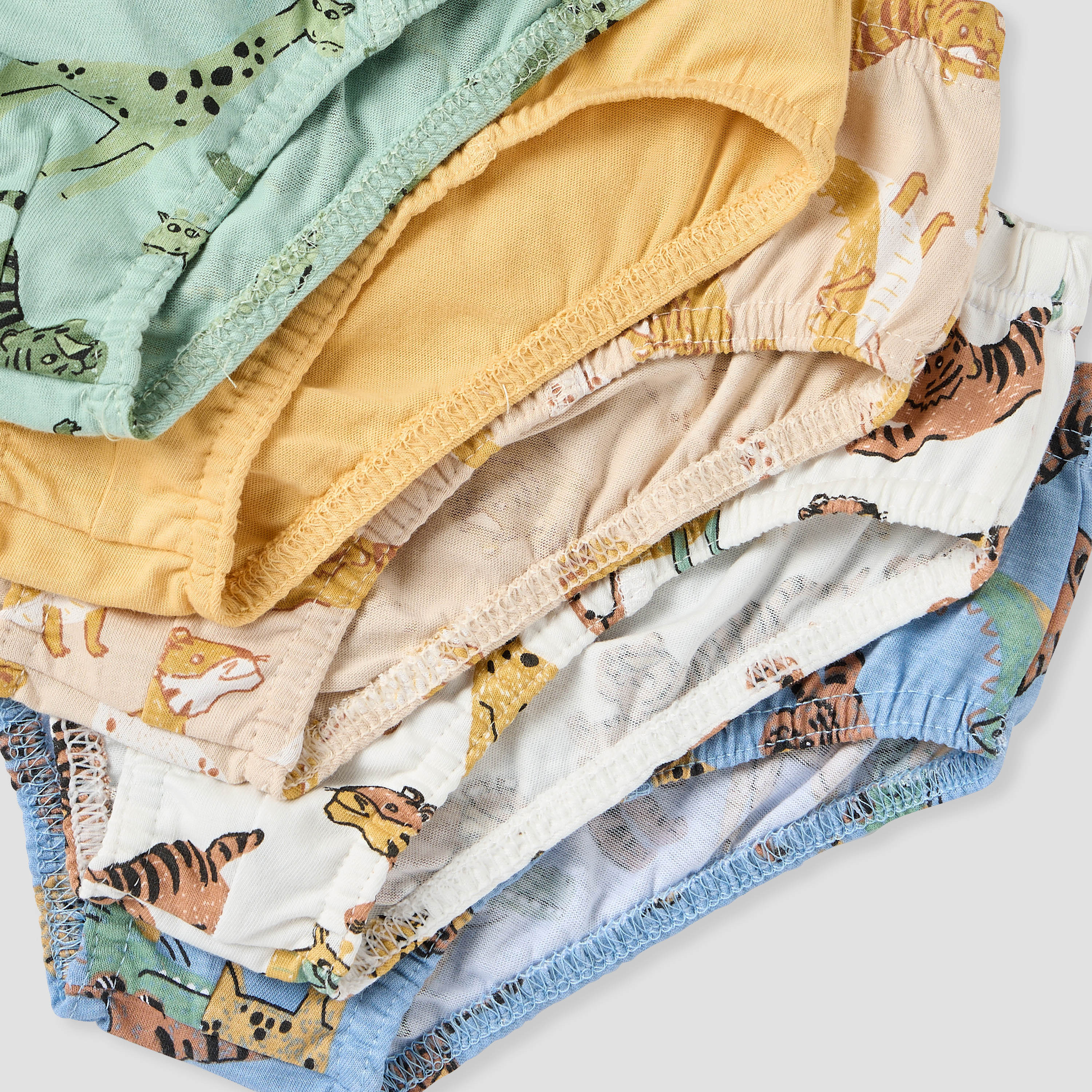 Juniors Tiger Print Briefs with Elasticated Waistband - Set of 5-boys-clothing-innerwear-boxersandbriefs-image-8