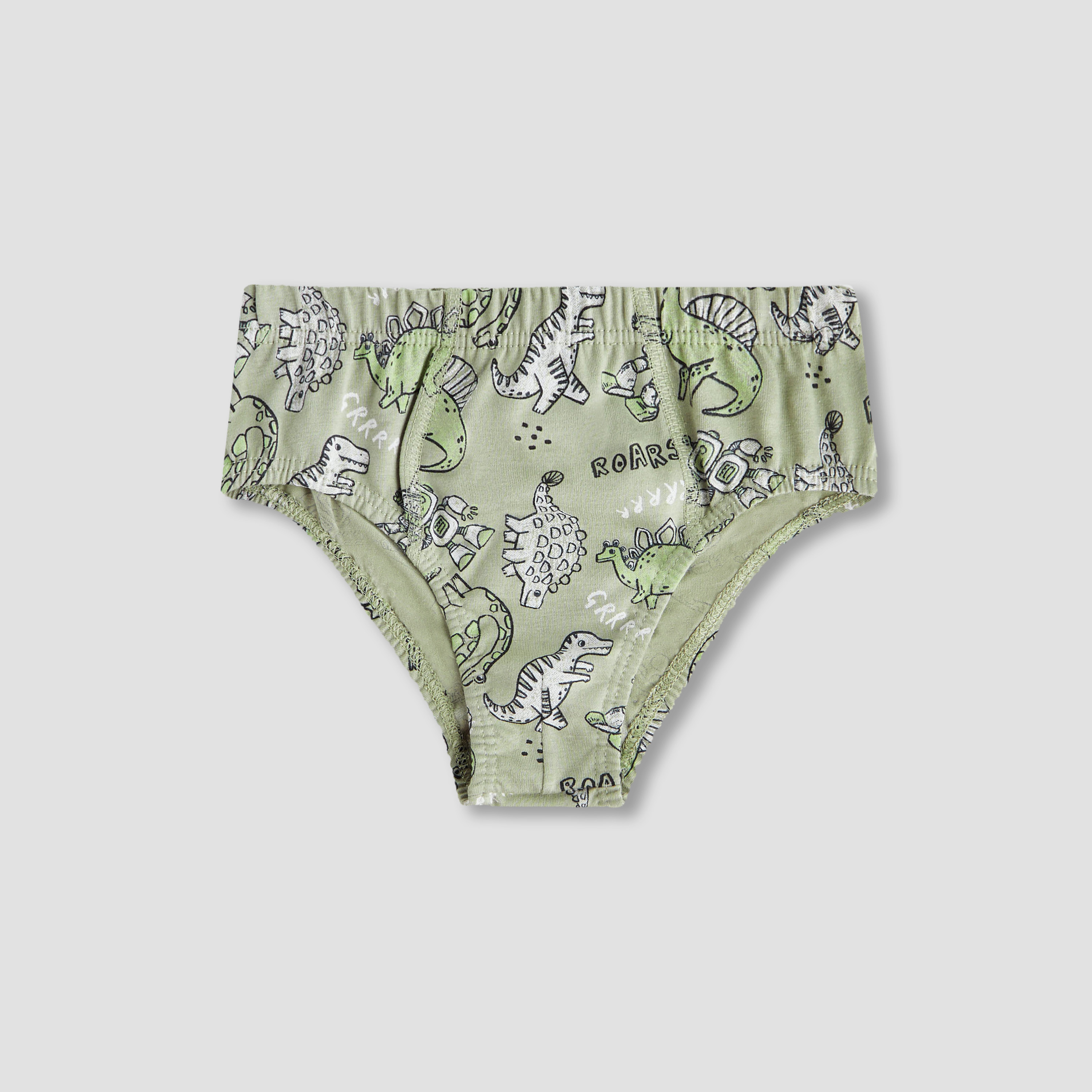 Juniors Boys Briefs with Dinosaur Print - Cotton - Set of 5-baby-boys-clothing-innerwear-image-3