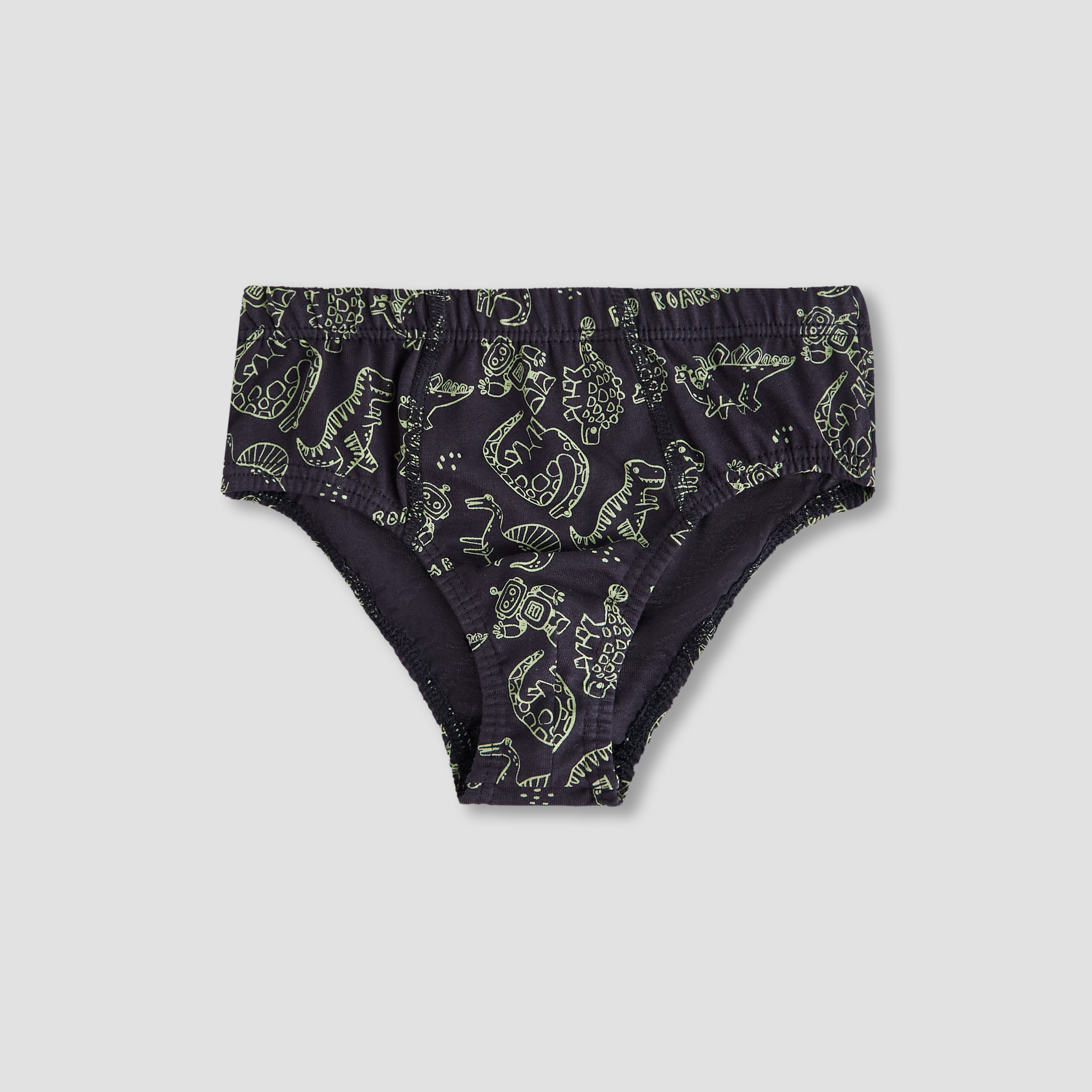 Juniors Boys Briefs with Dinosaur Print - Cotton - Set of 5-baby-boys-clothing-innerwear-image-4