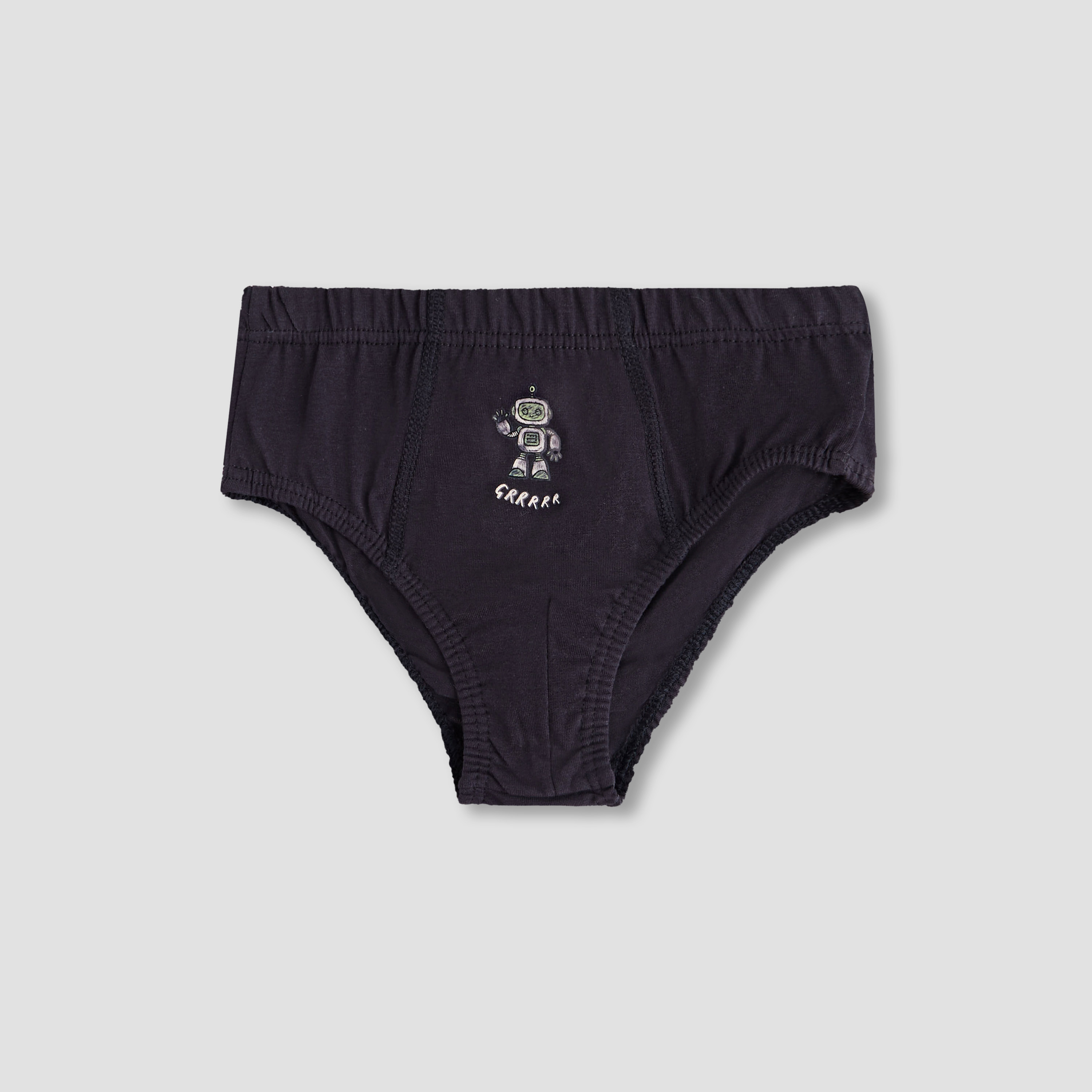 Juniors Boys Briefs with Dinosaur Print - Cotton - Set of 5-baby-boys-clothing-innerwear-image-5