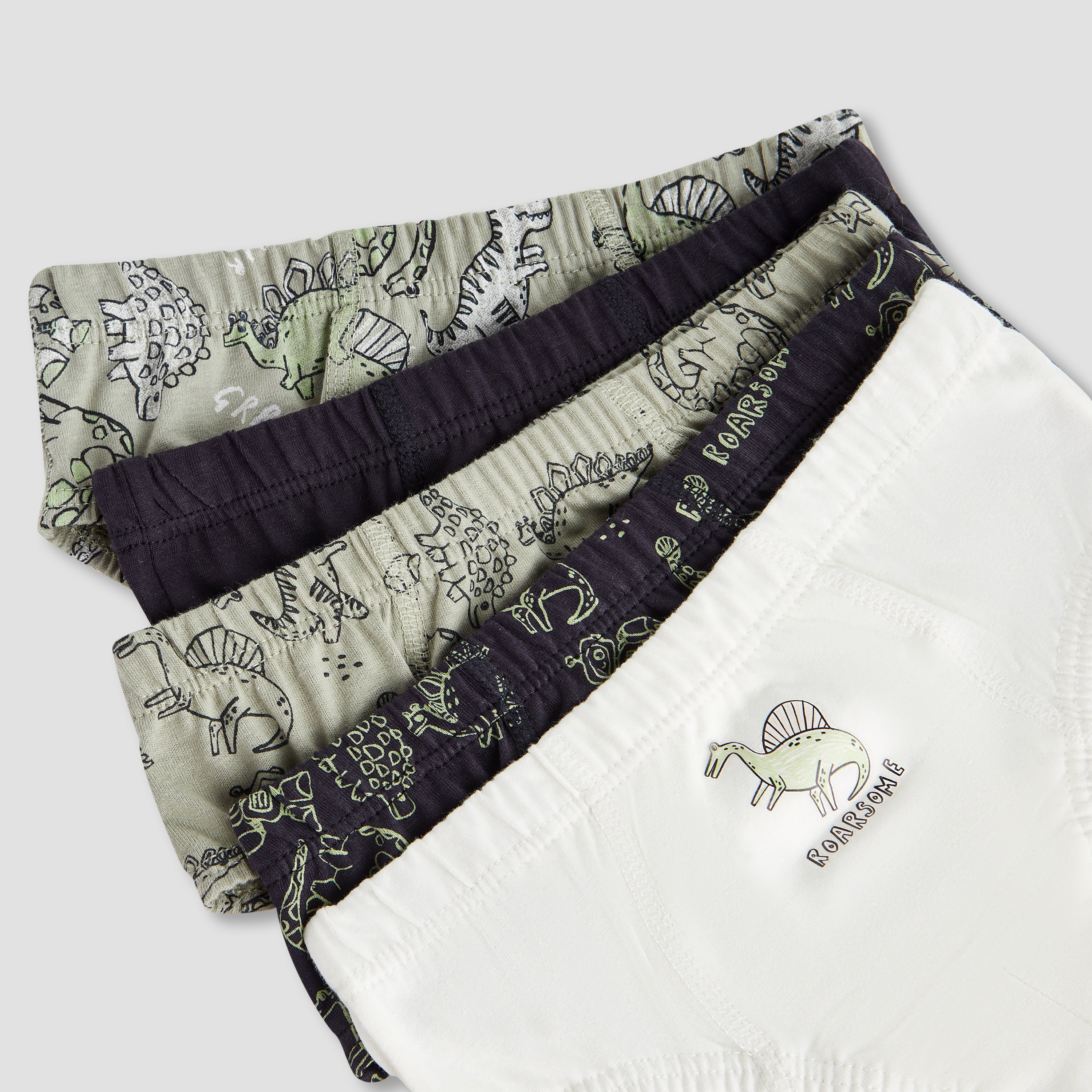 Juniors Boys Briefs with Dinosaur Print - Cotton - Set of 5-baby-boys-clothing-innerwear-image-7