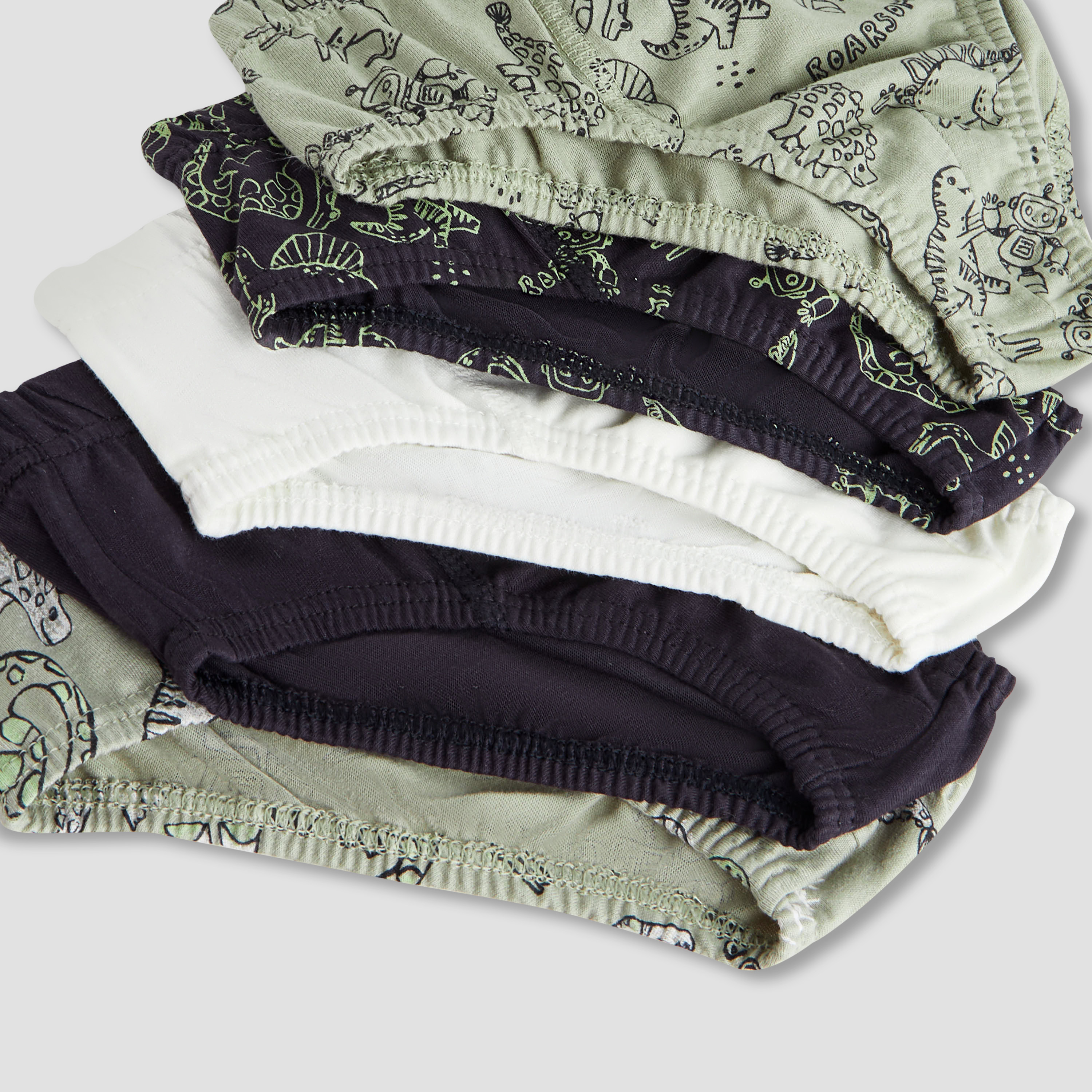 Juniors Boys Briefs with Dinosaur Print - Cotton - Set of 5-baby-boys-clothing-innerwear-image-8