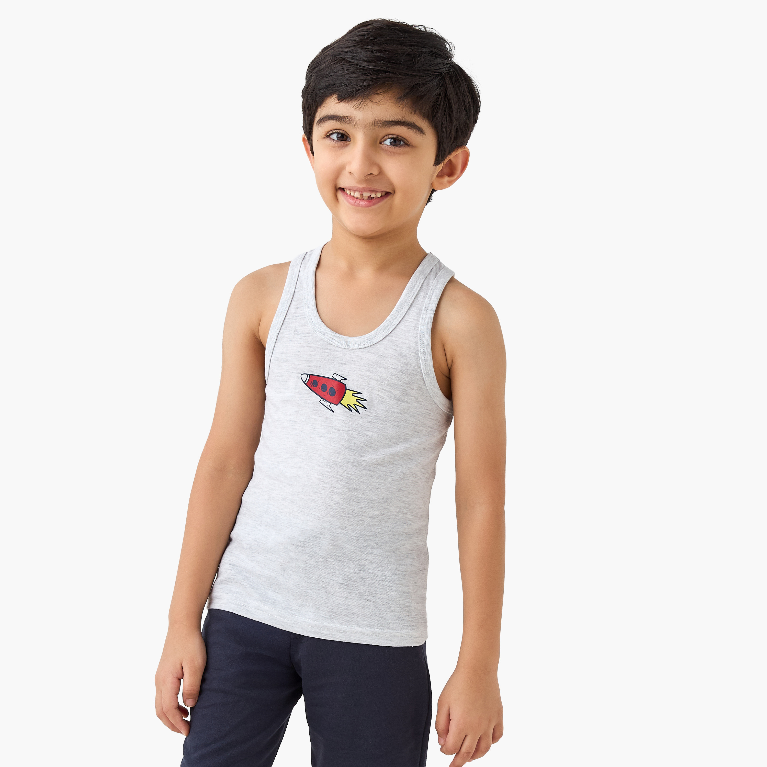 Juniors Space Print Vest - Set of 3-boys-clothing-innerwear-vests-image-2