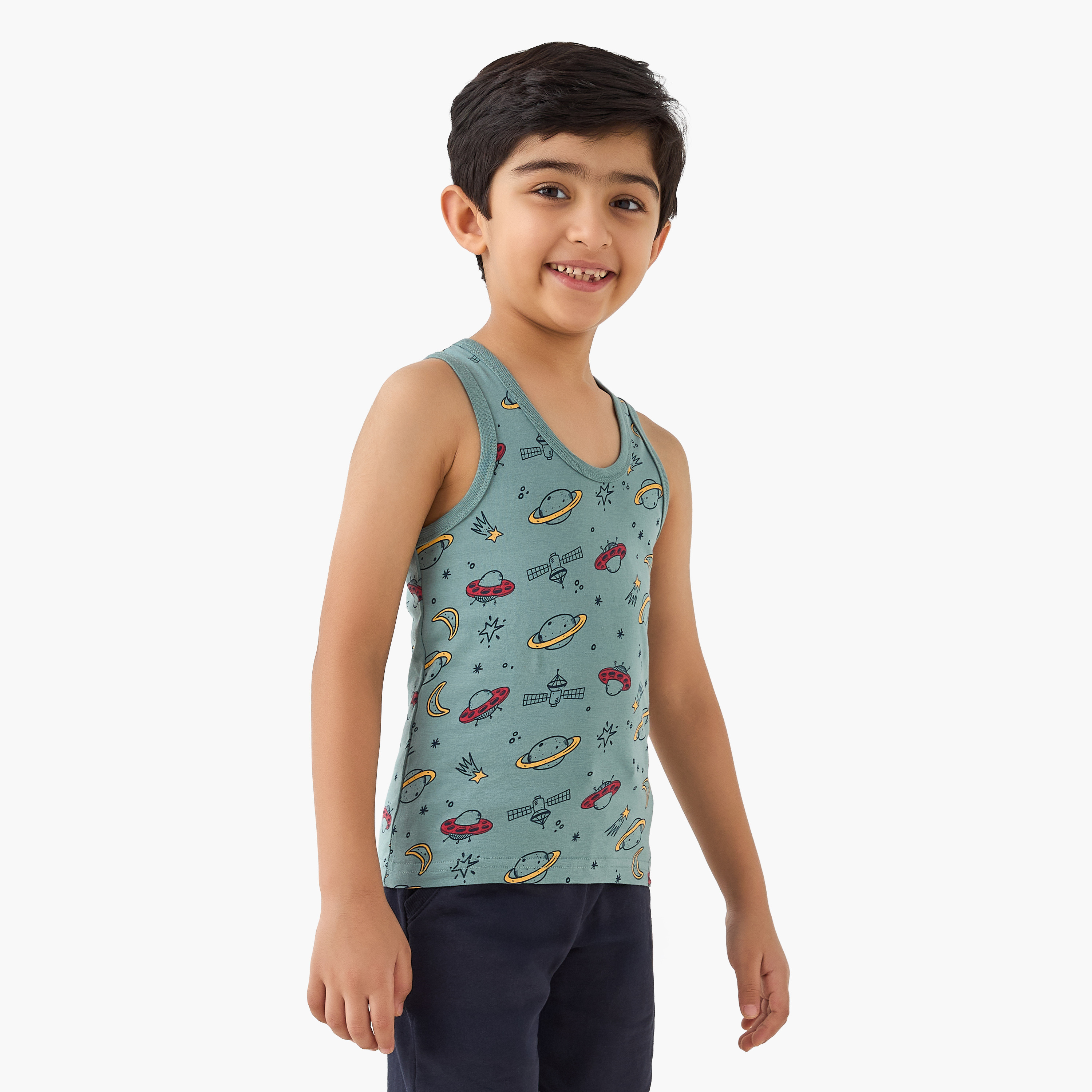 Juniors Space Print Vest - Set of 3-boys-clothing-innerwear-vests-image-3