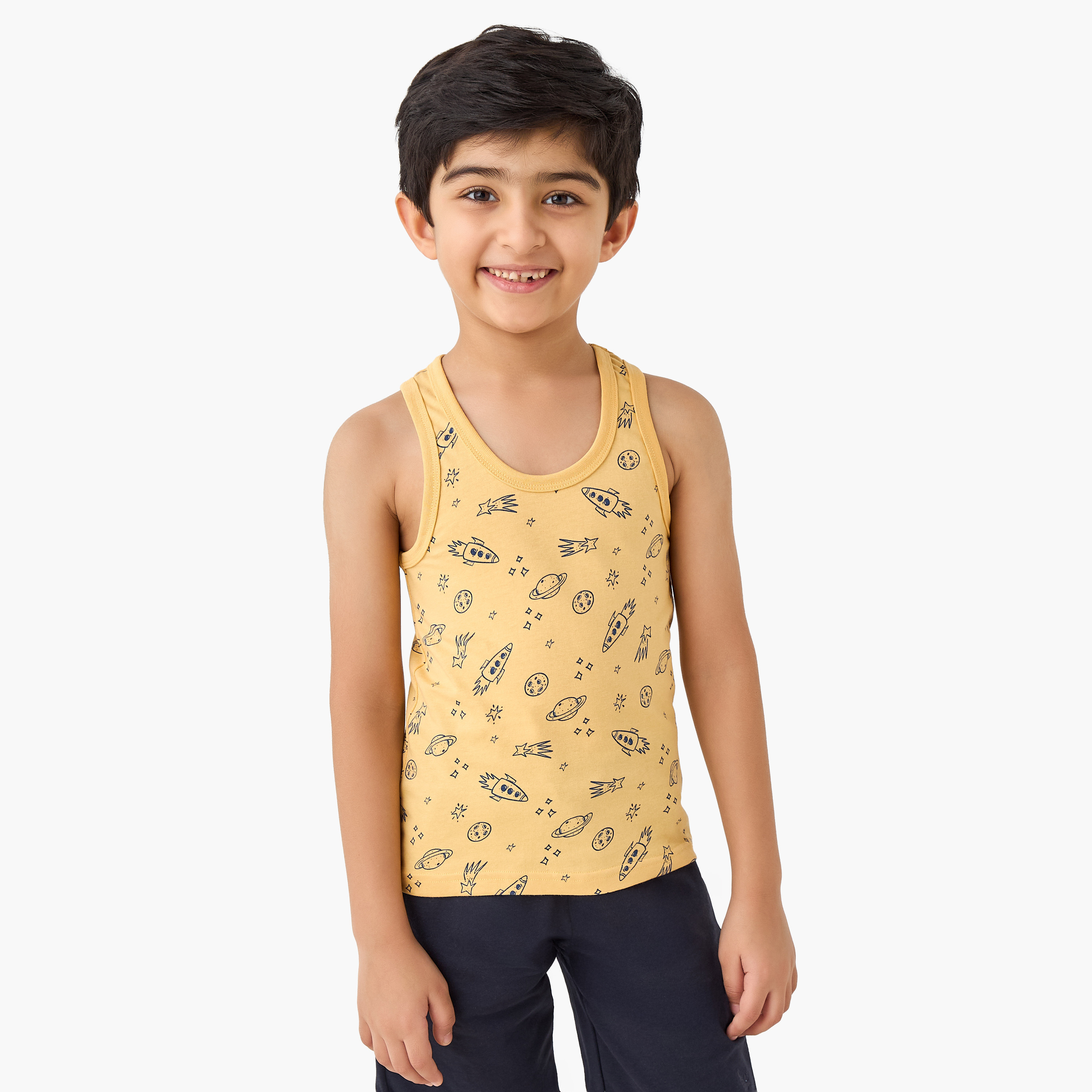 Juniors Space Print Vest - Set of 3-boys-clothing-innerwear-vests-image-4