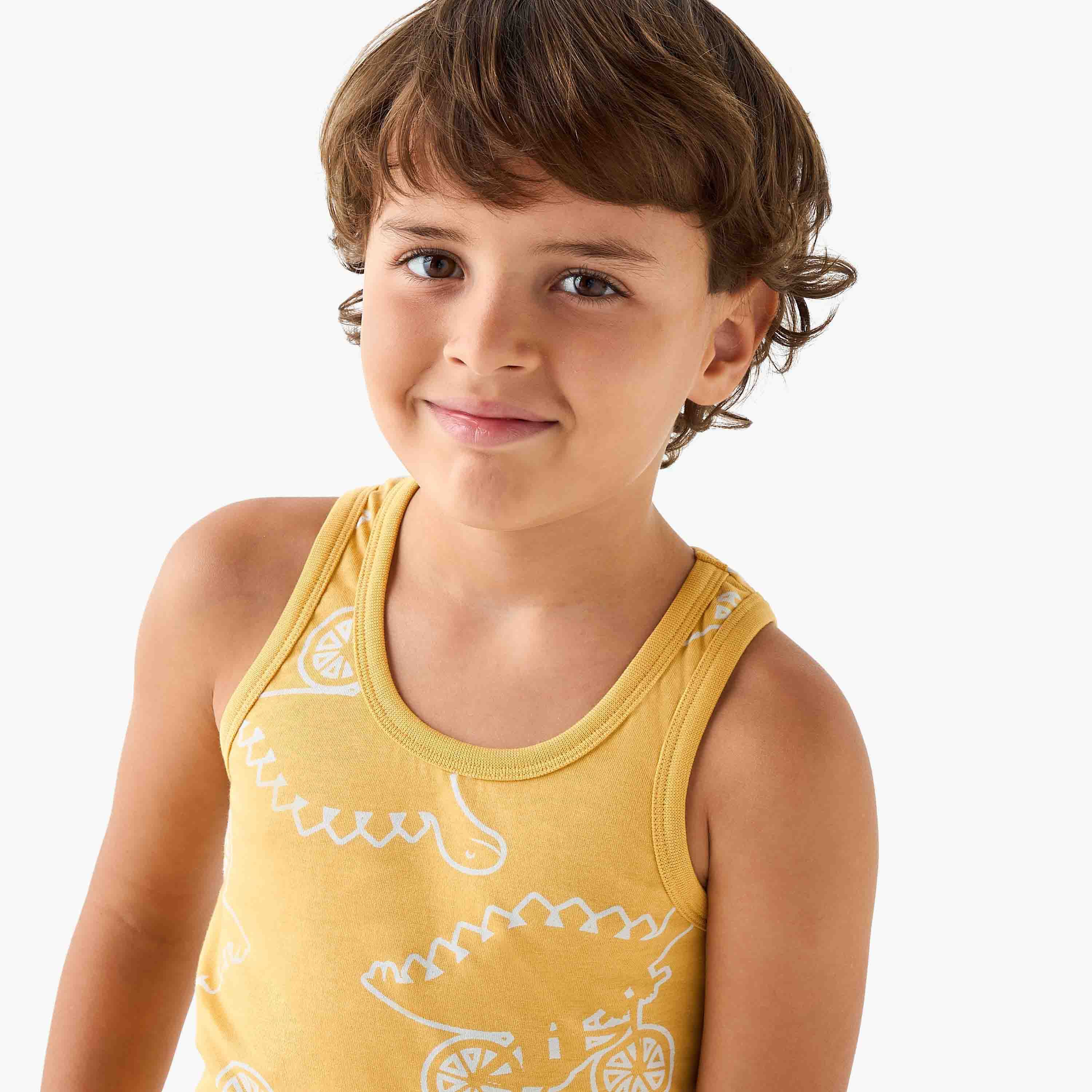 Juniors Dinosaur Print Vest - Set of 7-boys-clothing-innerwear-vests-image-10