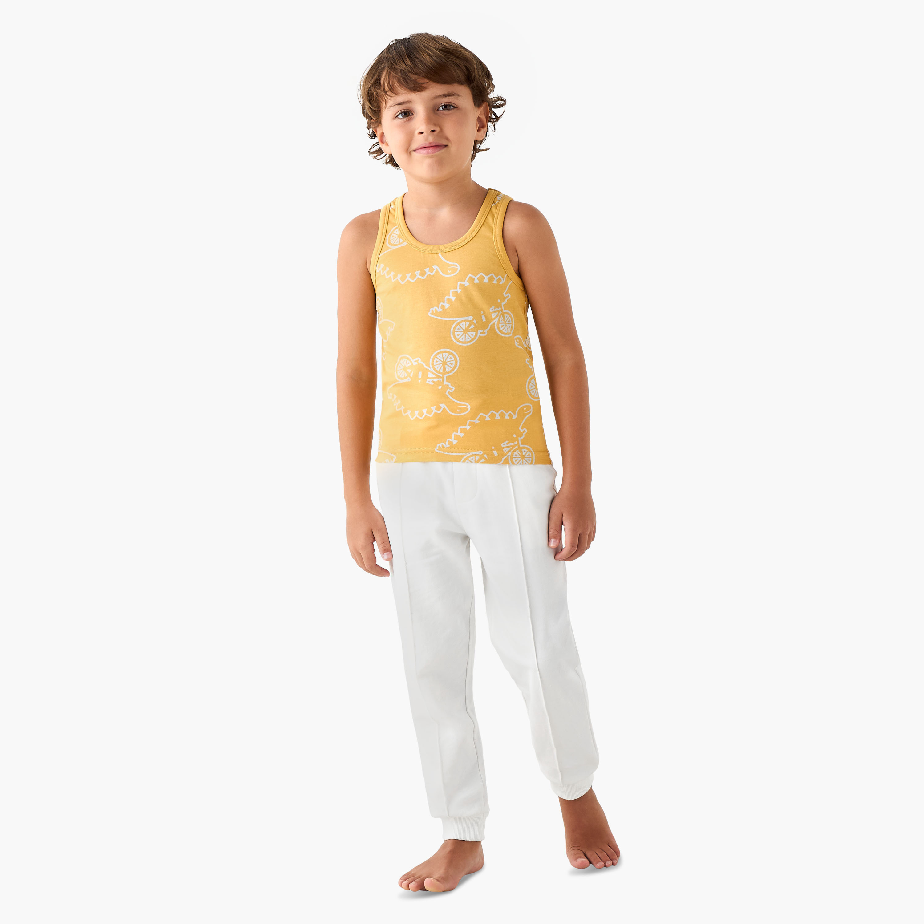Juniors Dinosaur Print Vest - Set of 7-boys-clothing-innerwear-vests-image-12