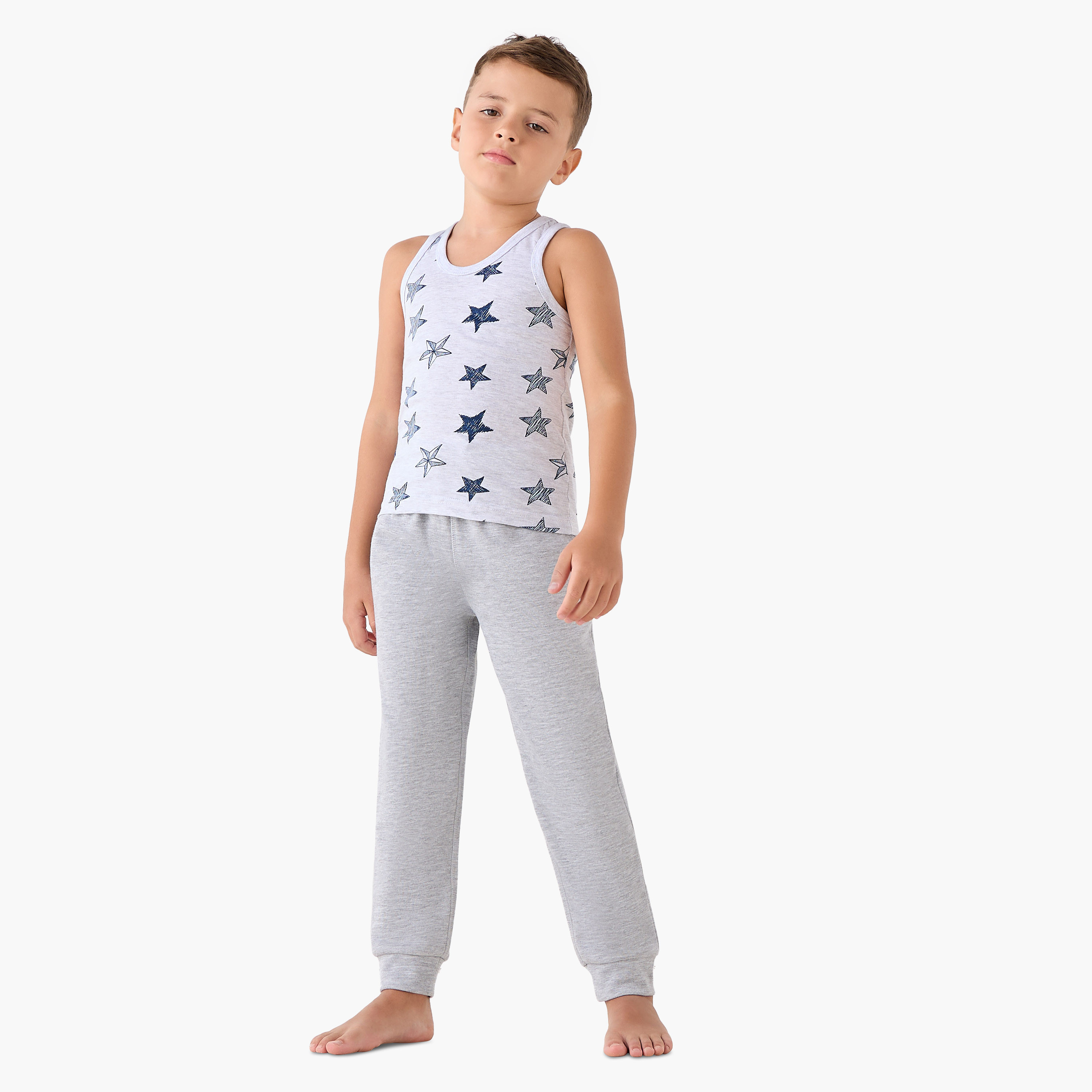 Juniors Boys' Vests with Print - Cotton - Round Neck - 7-Piece Set-boys-clothing-innerwear-vests-image-3