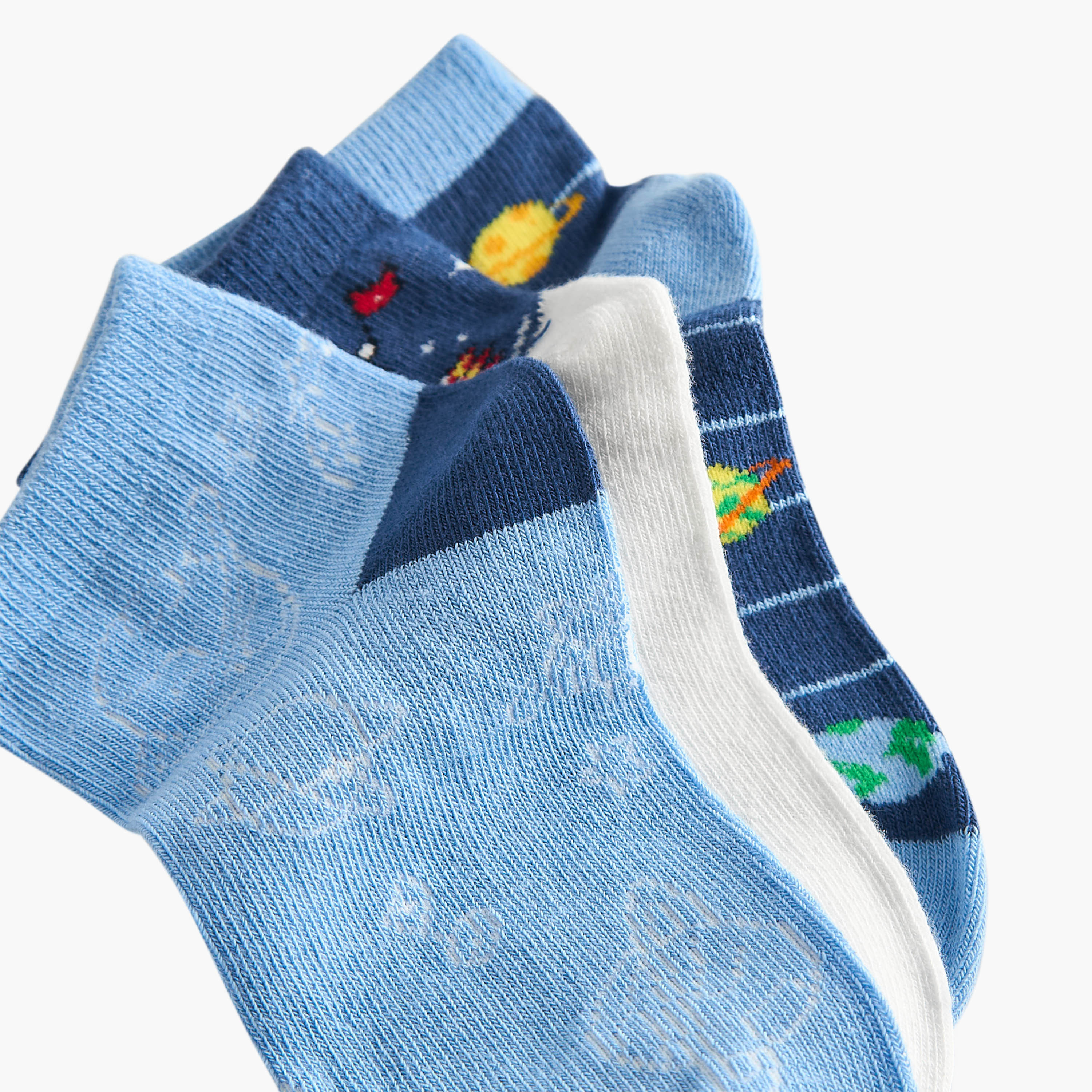 Pack of 3 Juniors Boys Socks with Space Print-baby-boys-accessories-socks-image-4