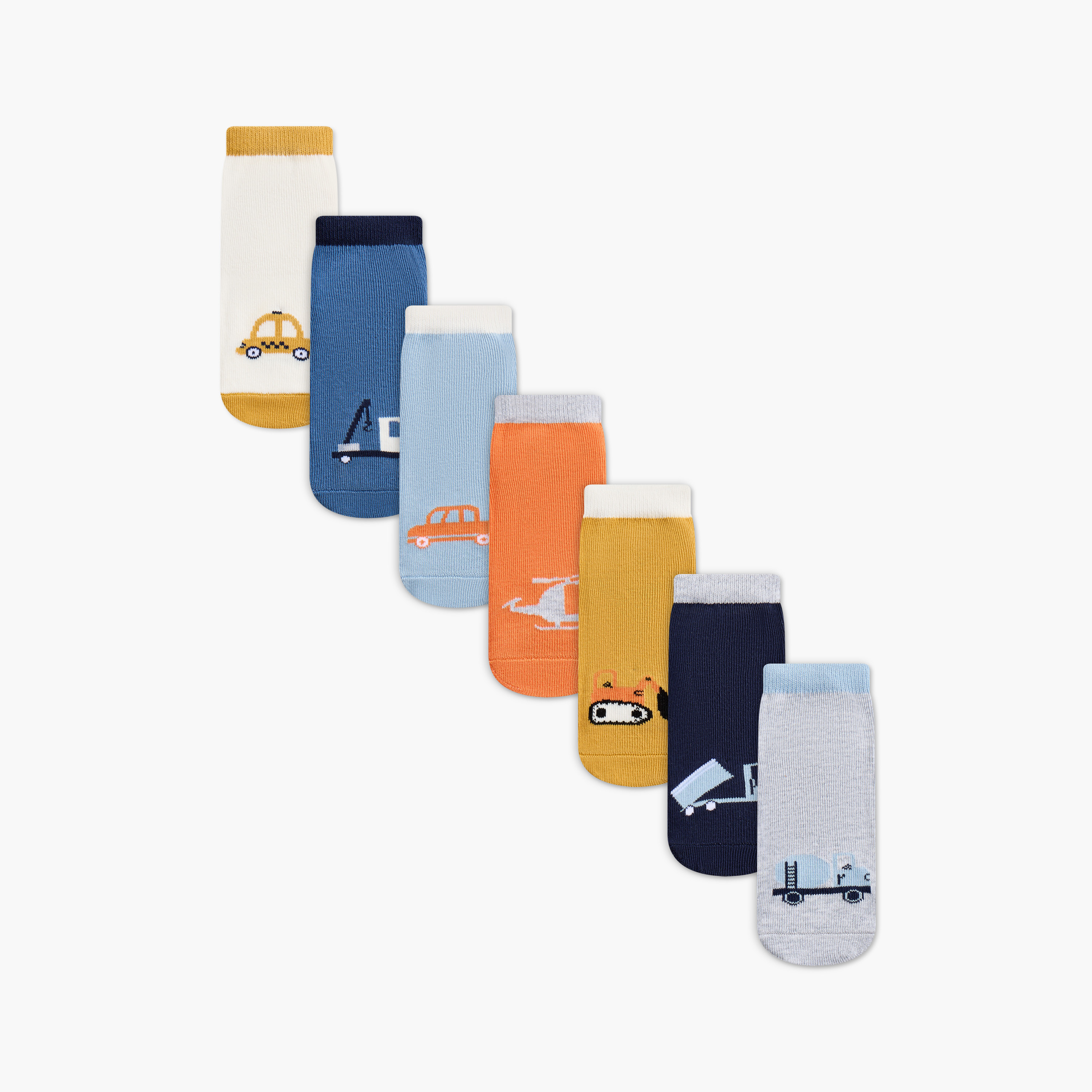 طقم جوارب 7 أزواج متنوعة بطول الكاحل من جونيورز-baby-boys-accessories-socks-image-5