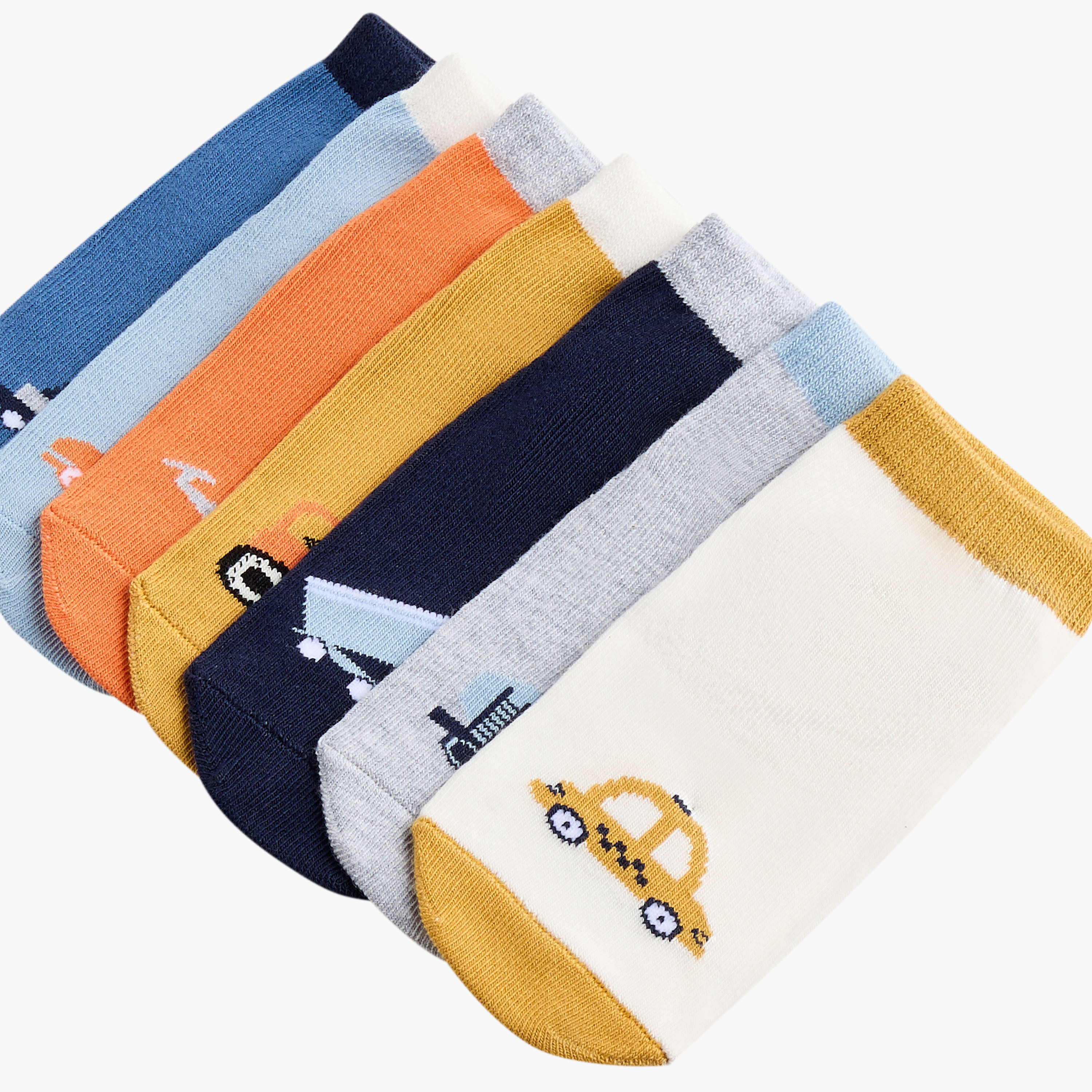 طقم جوارب 7 أزواج متنوعة بطول الكاحل من جونيورز-baby-boys-accessories-socks-image-2