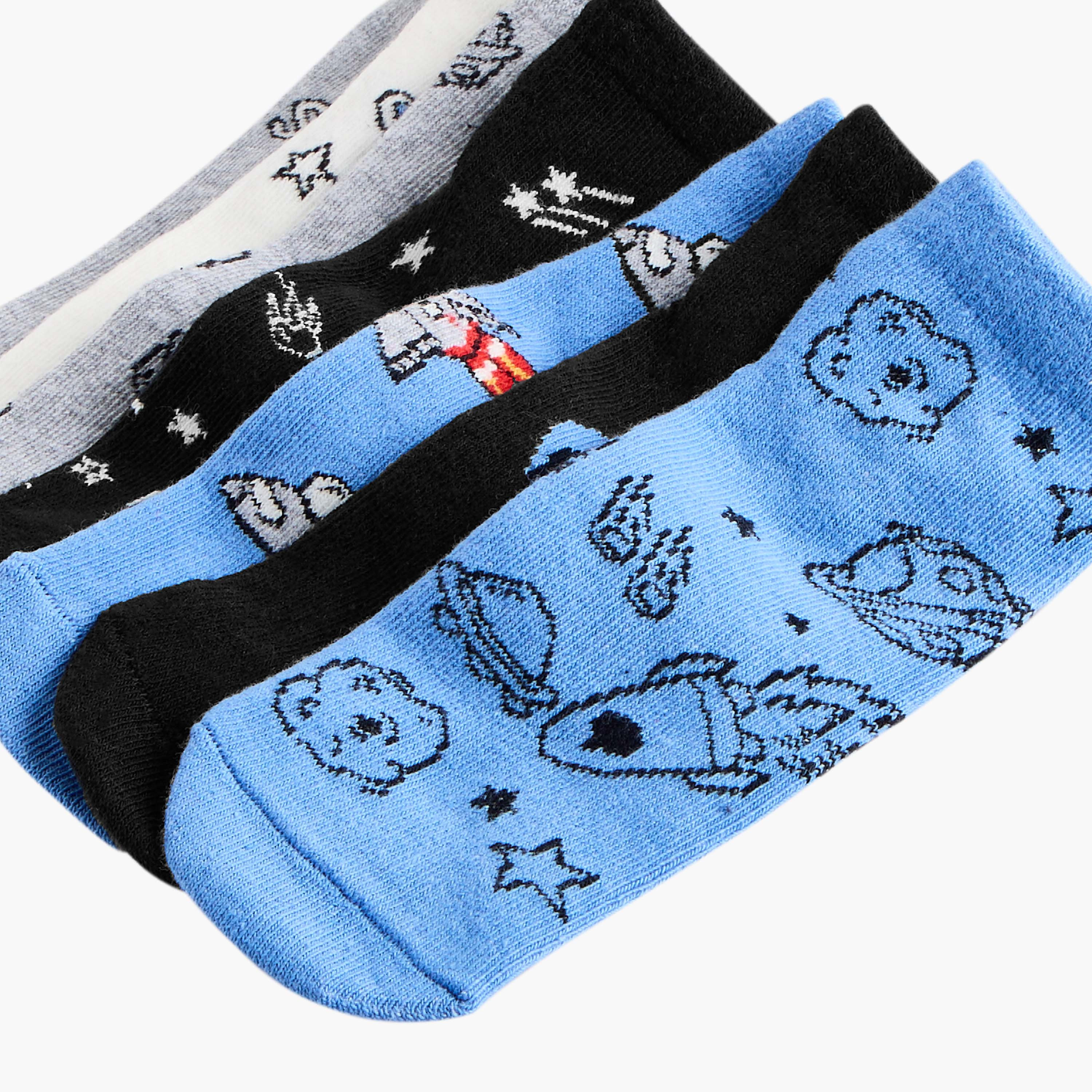Juniors Space Print Ankle Length Socks - Set of 7-baby-boys-accessories-socks-image-4