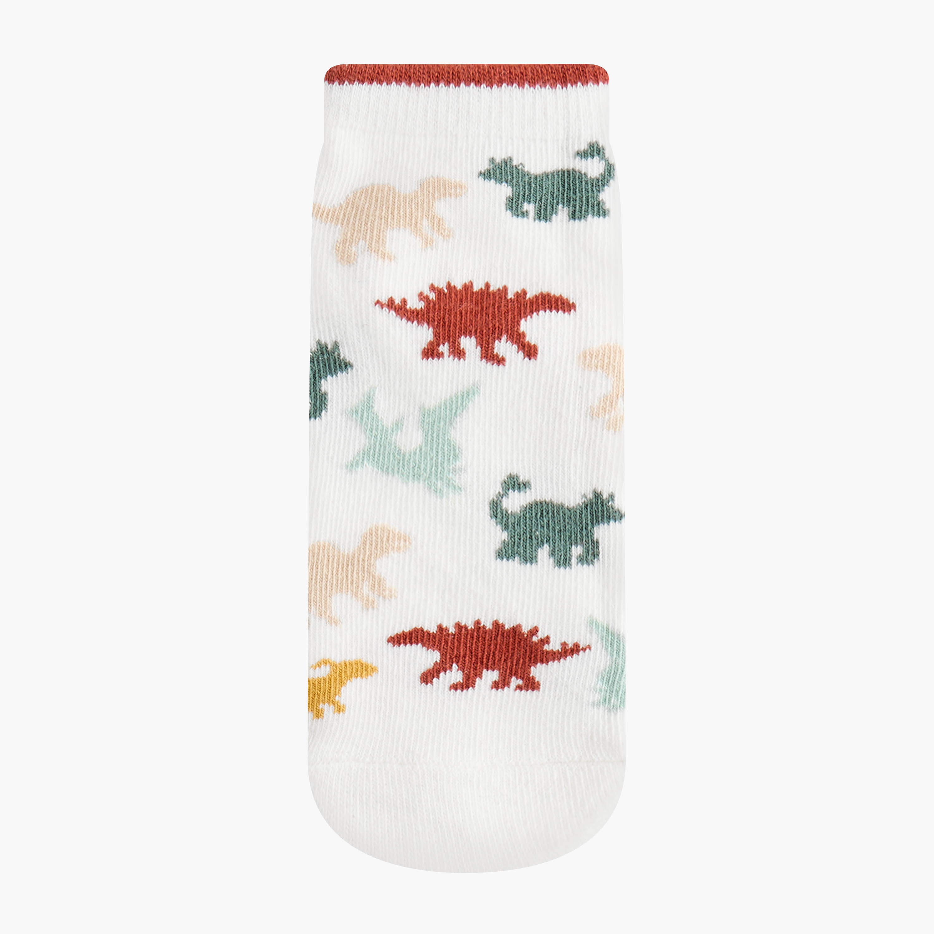 Juniors Dinosaur Print Ankle Length Socks - Set of 7-baby-boys-accessories-socks-image-2
