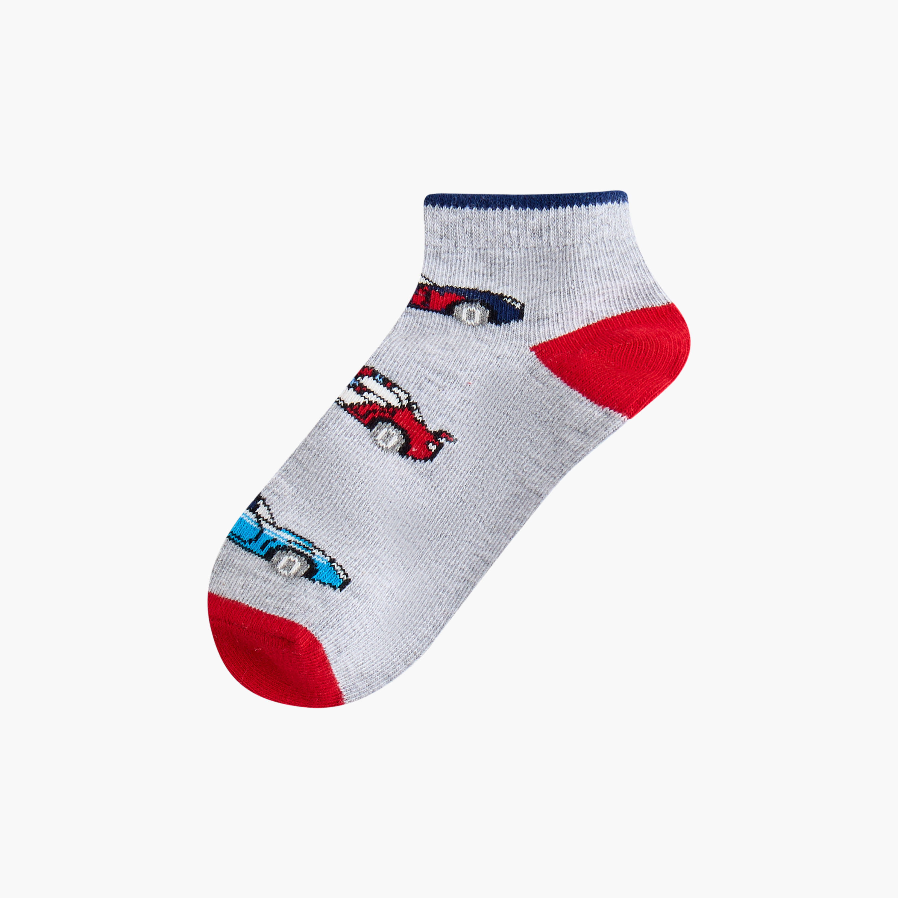 Juniors Car Print Ankle Length Socks - Set of 7-baby-boys-accessories-socks-image-2