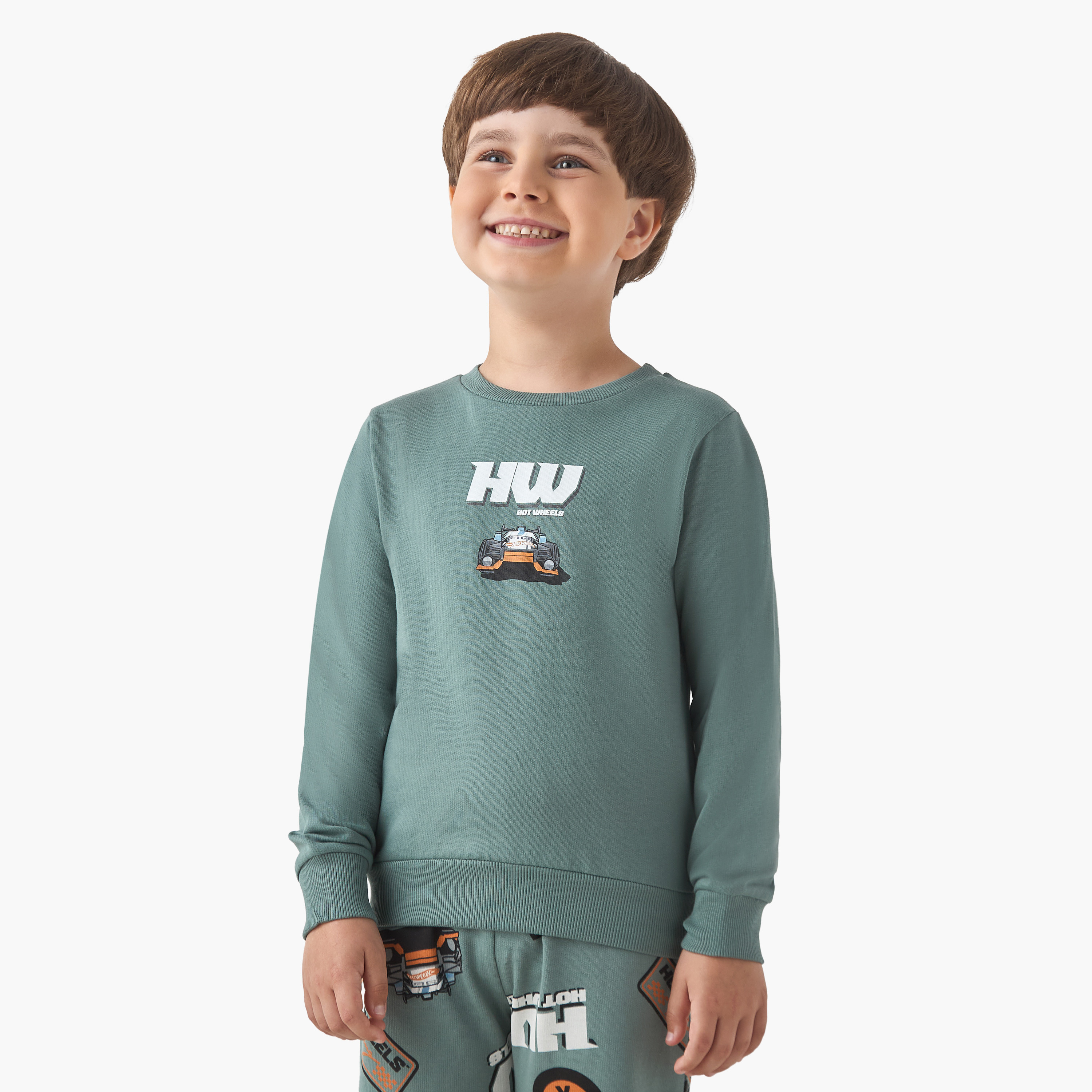 Boys Pyjama Set with Hot Wheels Print - Cotton - Long Sleeves - Crew Neck-boys-clothing-nightwear-image-2