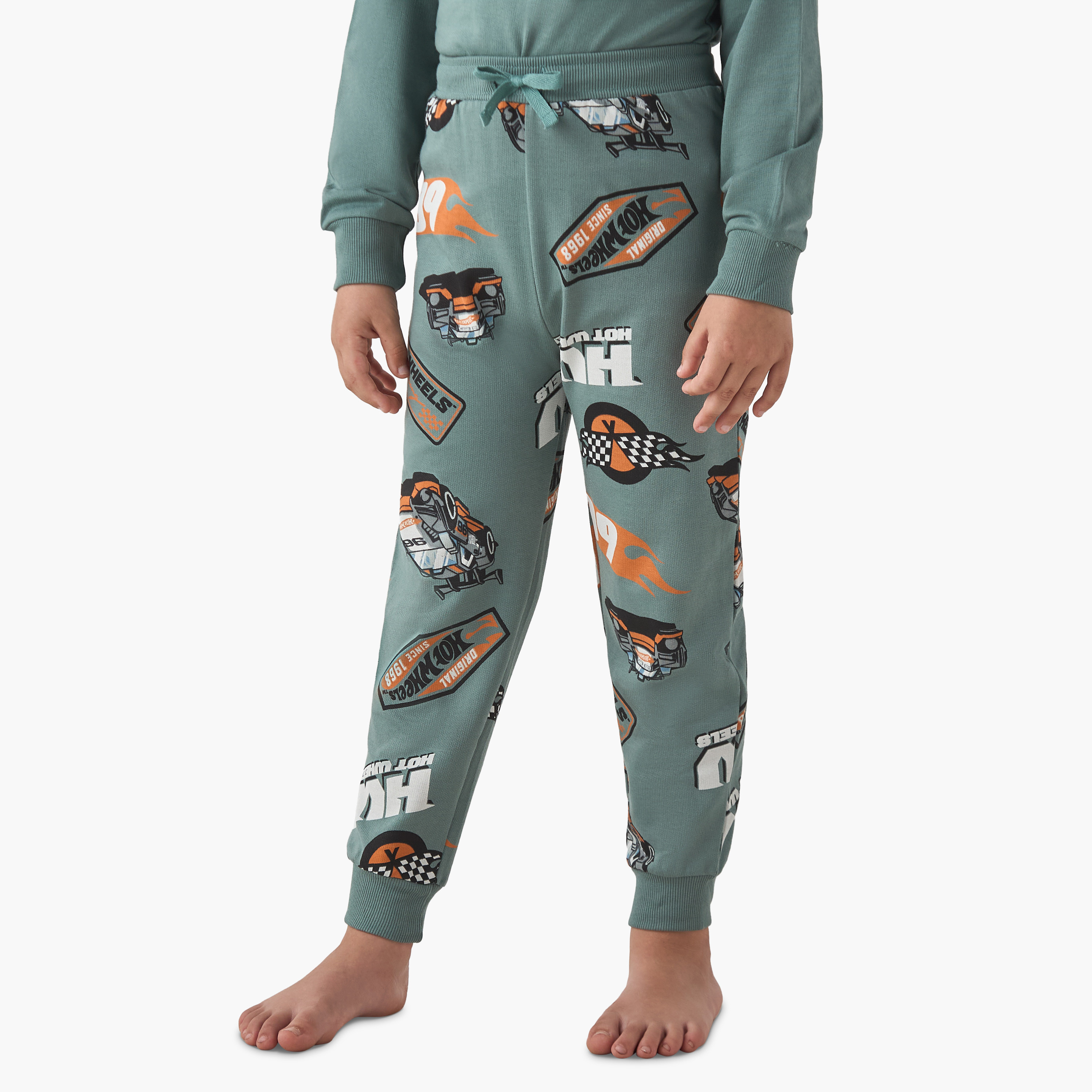 Boys Pyjama Set with Hot Wheels Print - Cotton - Long Sleeves - Crew Neck-boys-clothing-nightwear-image-3