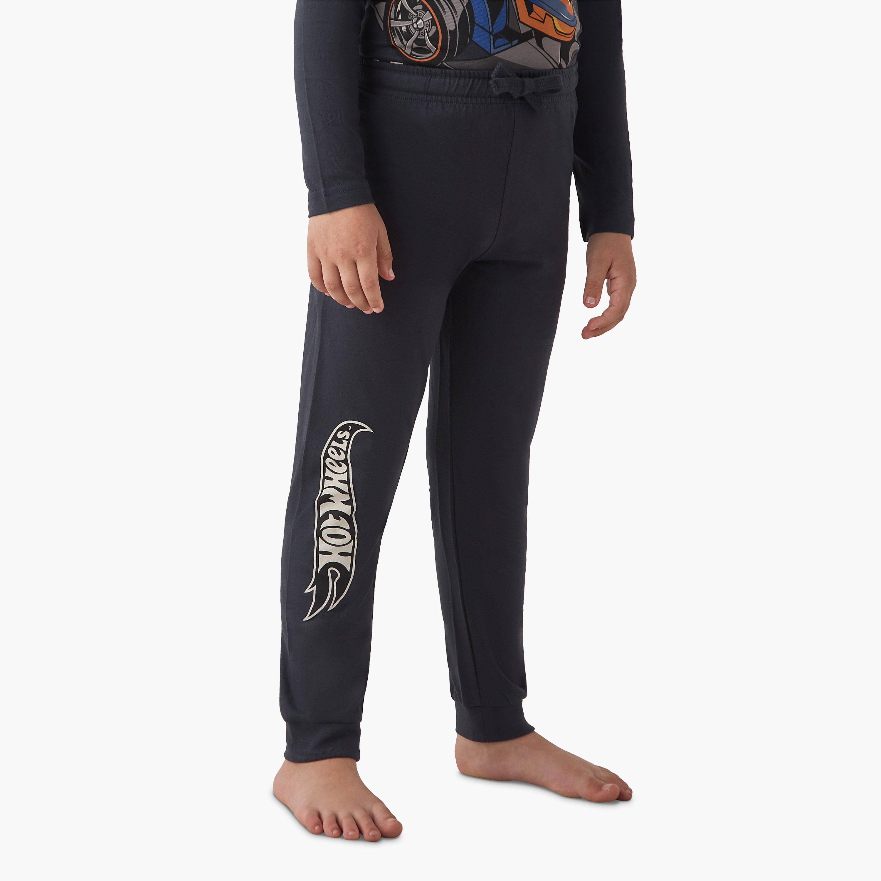 Boys Pyjama Set with Hot Wheels Print Long Sleeves Crew Neck - Set of 2-boys-clothing-nightwear-image-4