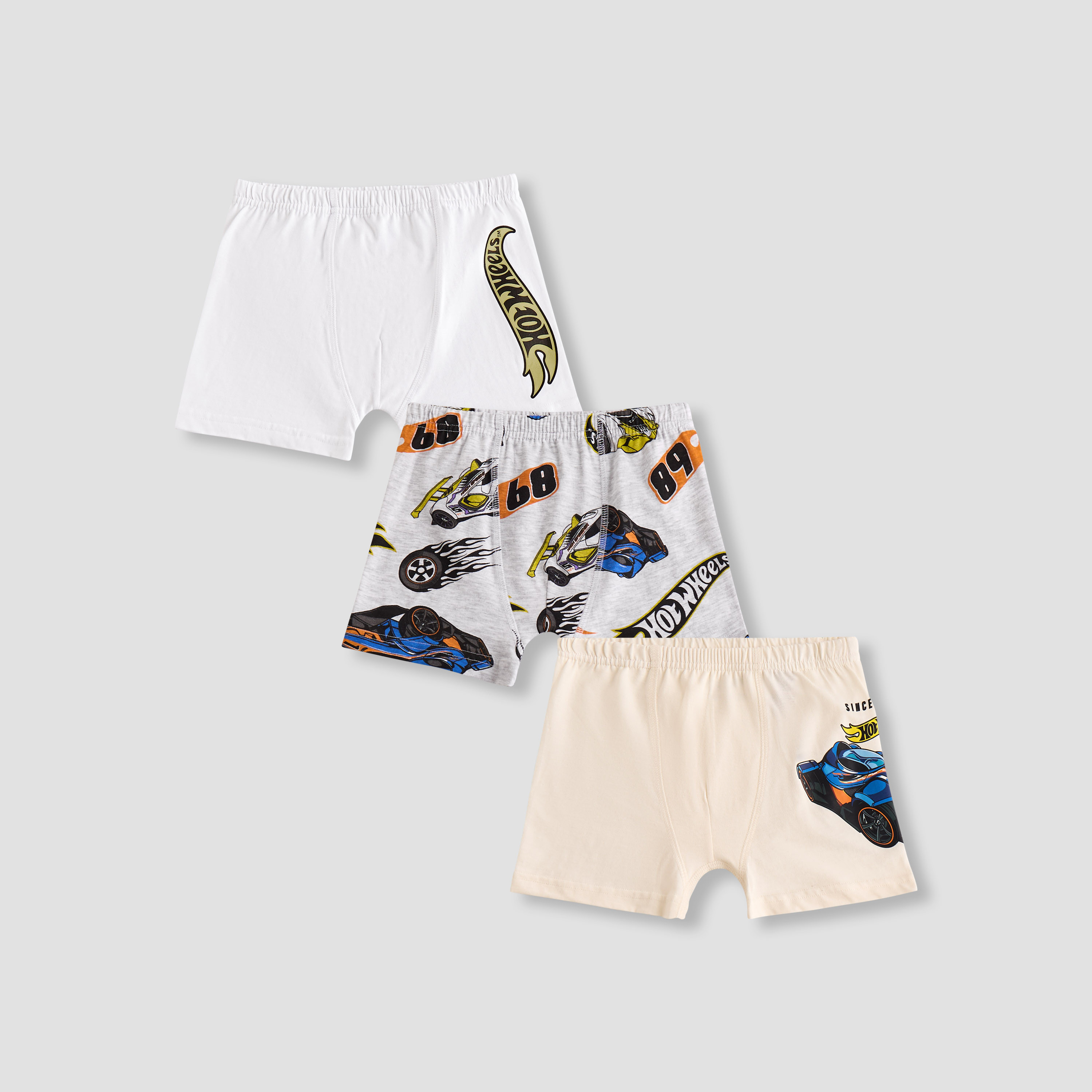 Hot Wheels Print Boxer with Elasticated Waistband - Set of 3-baby-boys-clothing-innerwear-image-1