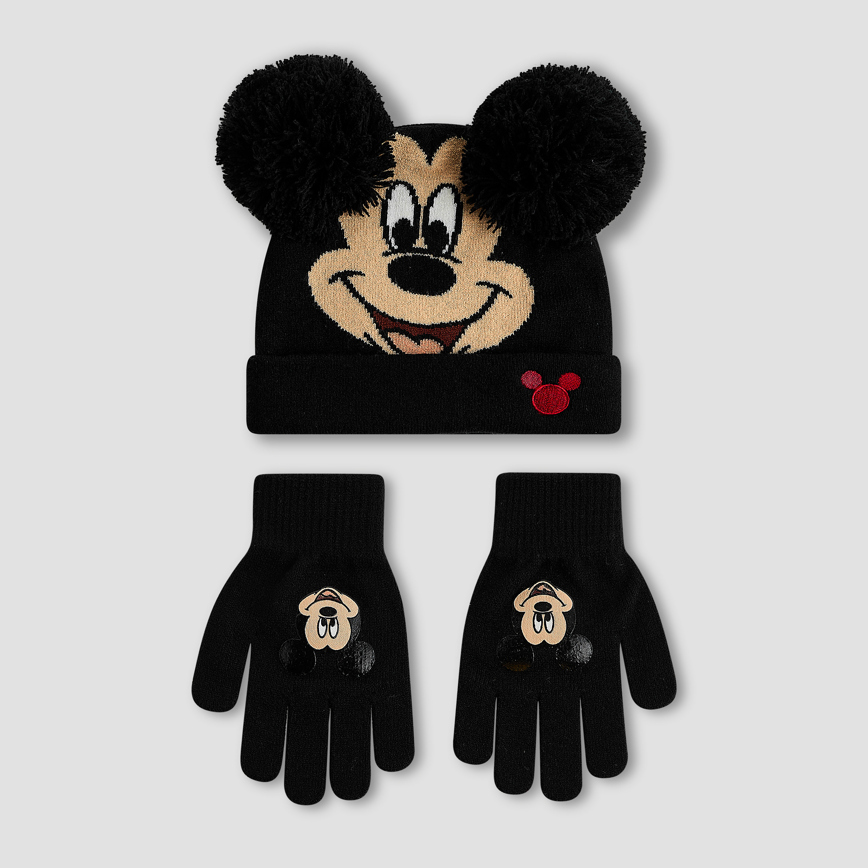 Disney Winter Beanie and Gloves Set with Mickey Mouse Print-boys-clothing-winterwear-winteraccessories-image-1