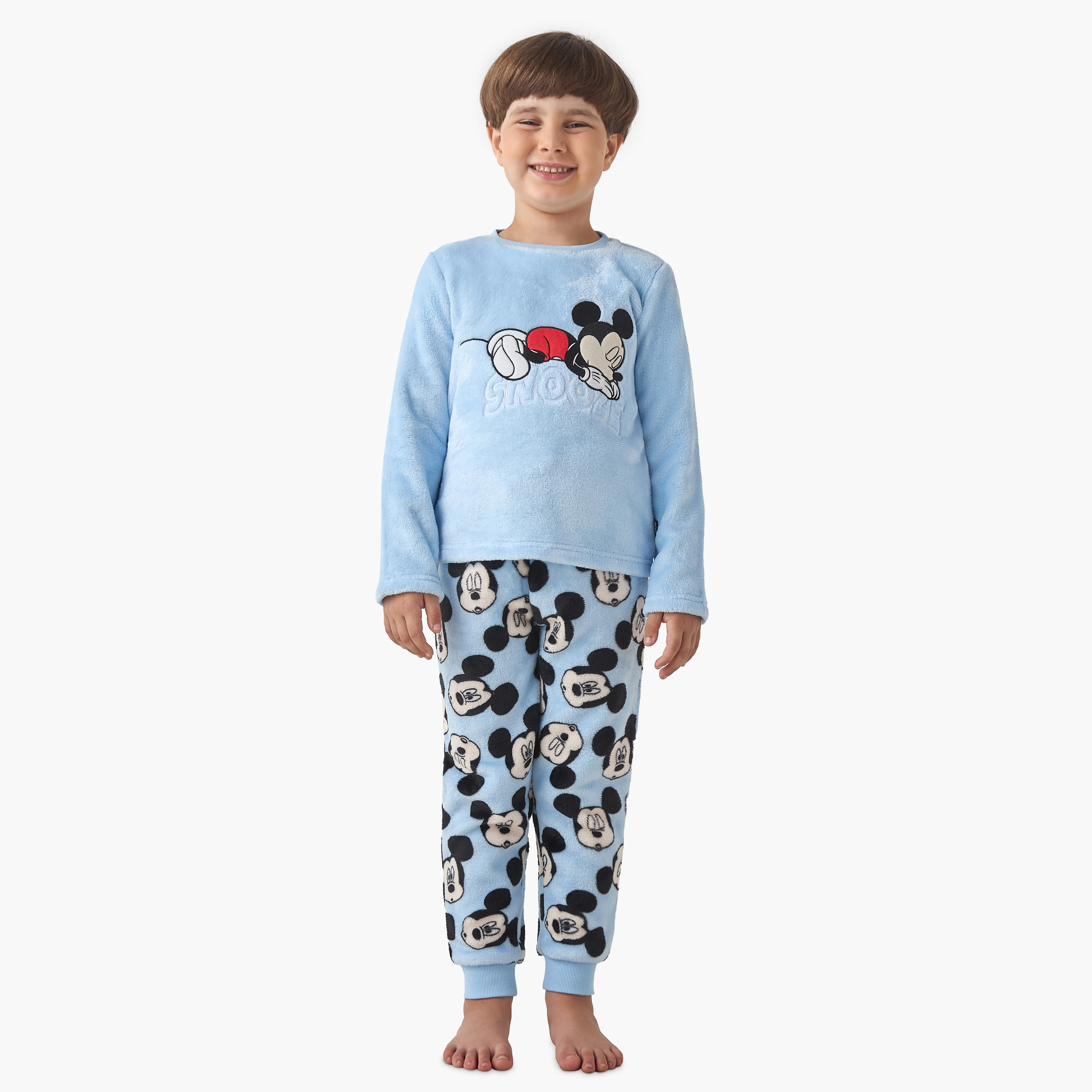 طقم بيجاما بزخارف ميكي ماوس - بوليستر - بأكمام طويلة - ياقة ضيقة للأولاد من ديزني-boys-clothing-nightwear-image-1