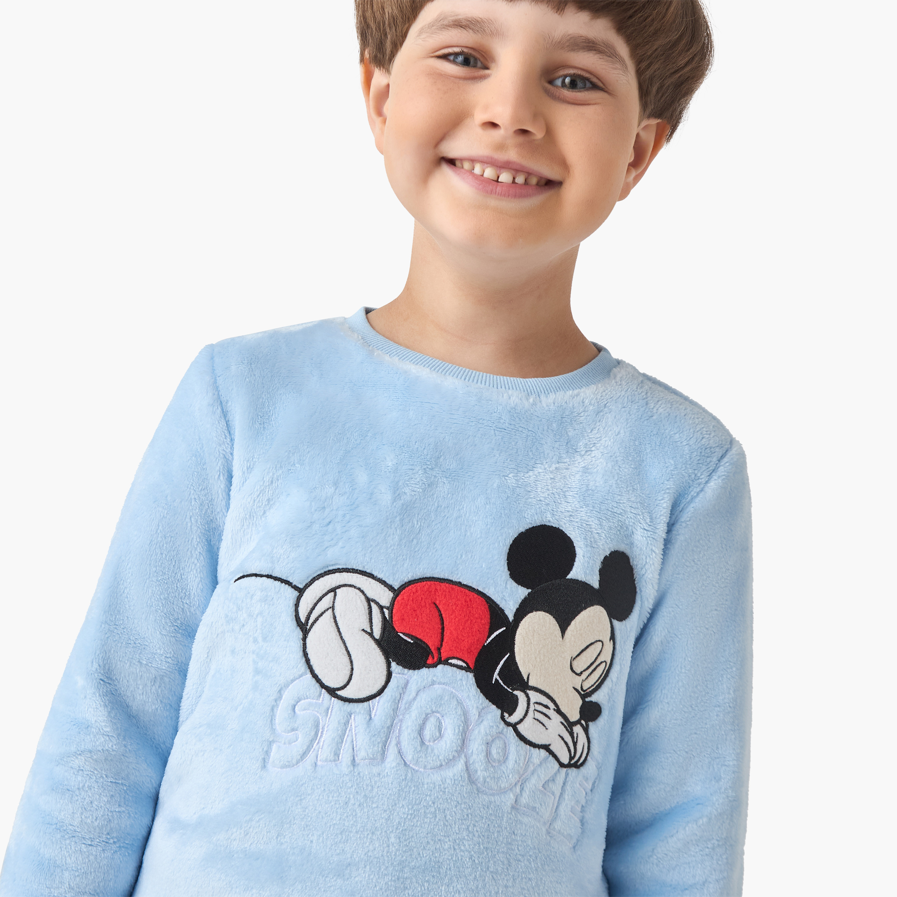 طقم بيجاما بزخارف ميكي ماوس - بوليستر - بأكمام طويلة - ياقة ضيقة للأولاد من ديزني-boys-clothing-nightwear-image-5