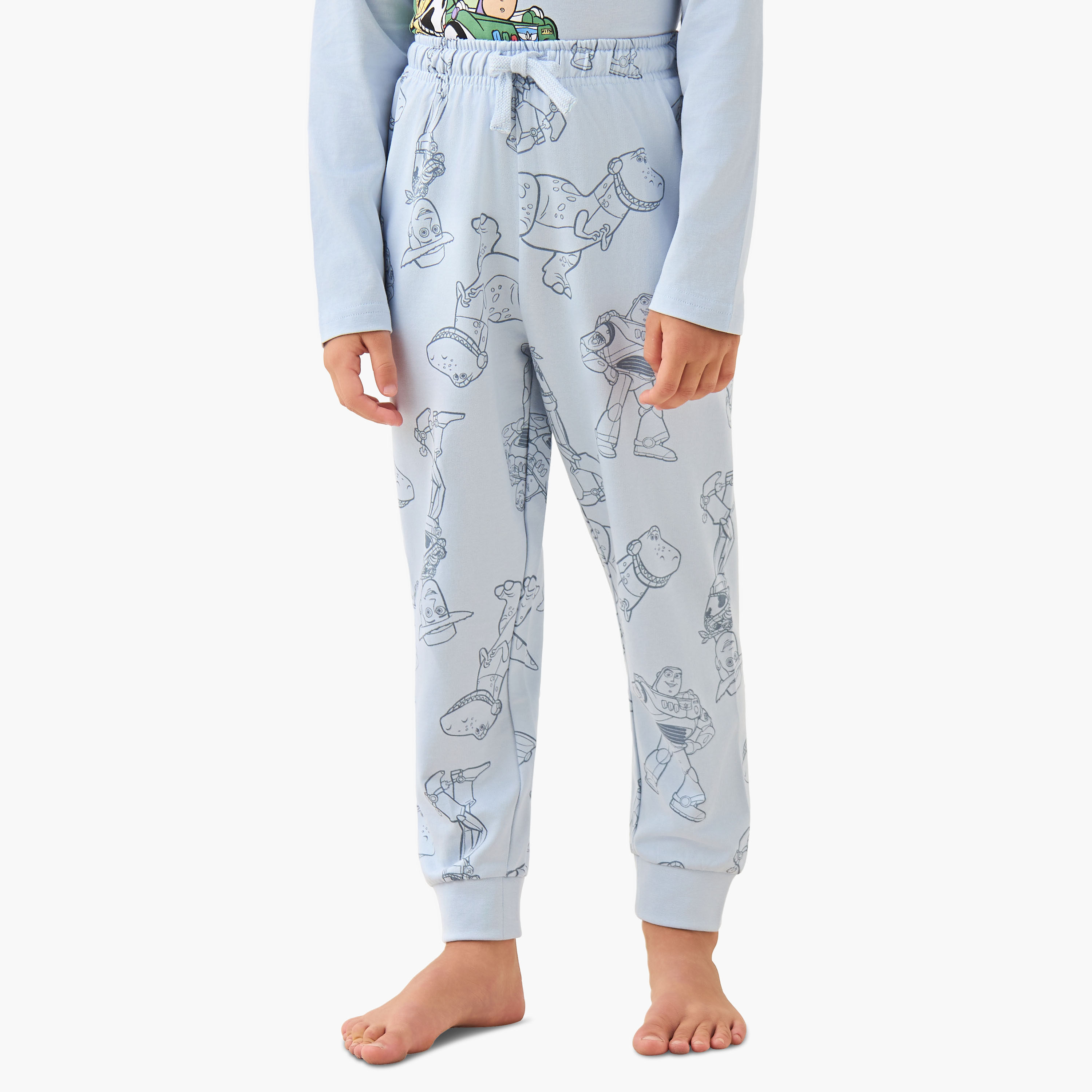 طقم بيجاما قطن بياقة ضيقة وأكمام طويلة بطبعات توي ستوري من ديزني-boys-clothing-nightwear-image-3