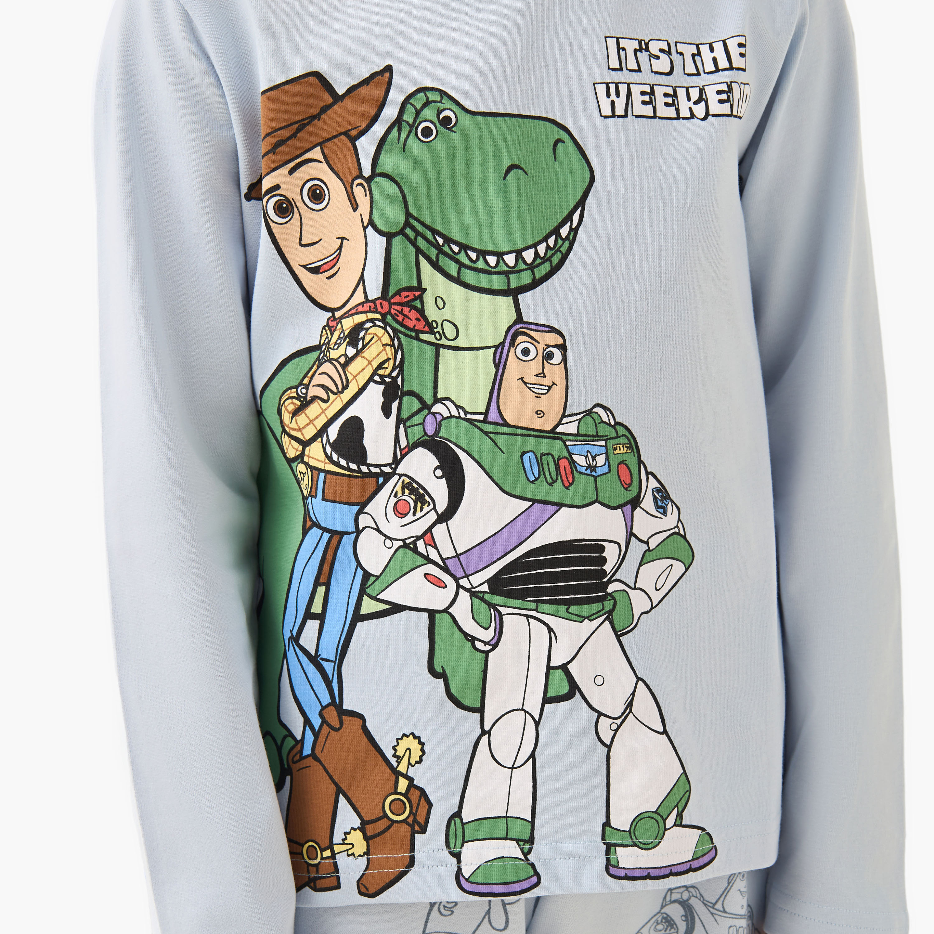 طقم بيجاما قطن بياقة ضيقة وأكمام طويلة بطبعات توي ستوري من ديزني-boys-clothing-nightwear-image-1