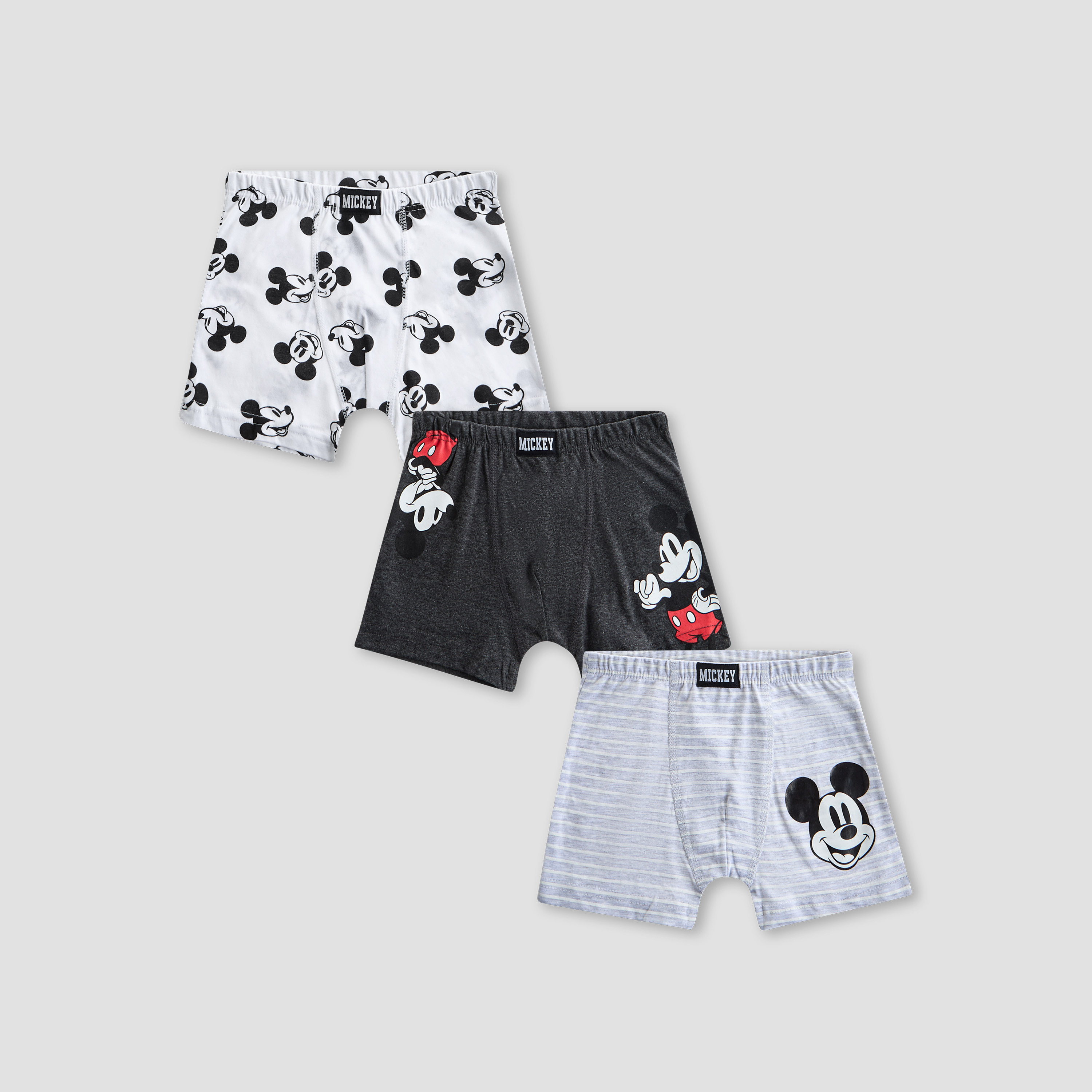 Pack of 3 Disney Cotton Boxers with Mickey Mouse Print-boys-clothing-innerwear-boxersandbriefs-image-1