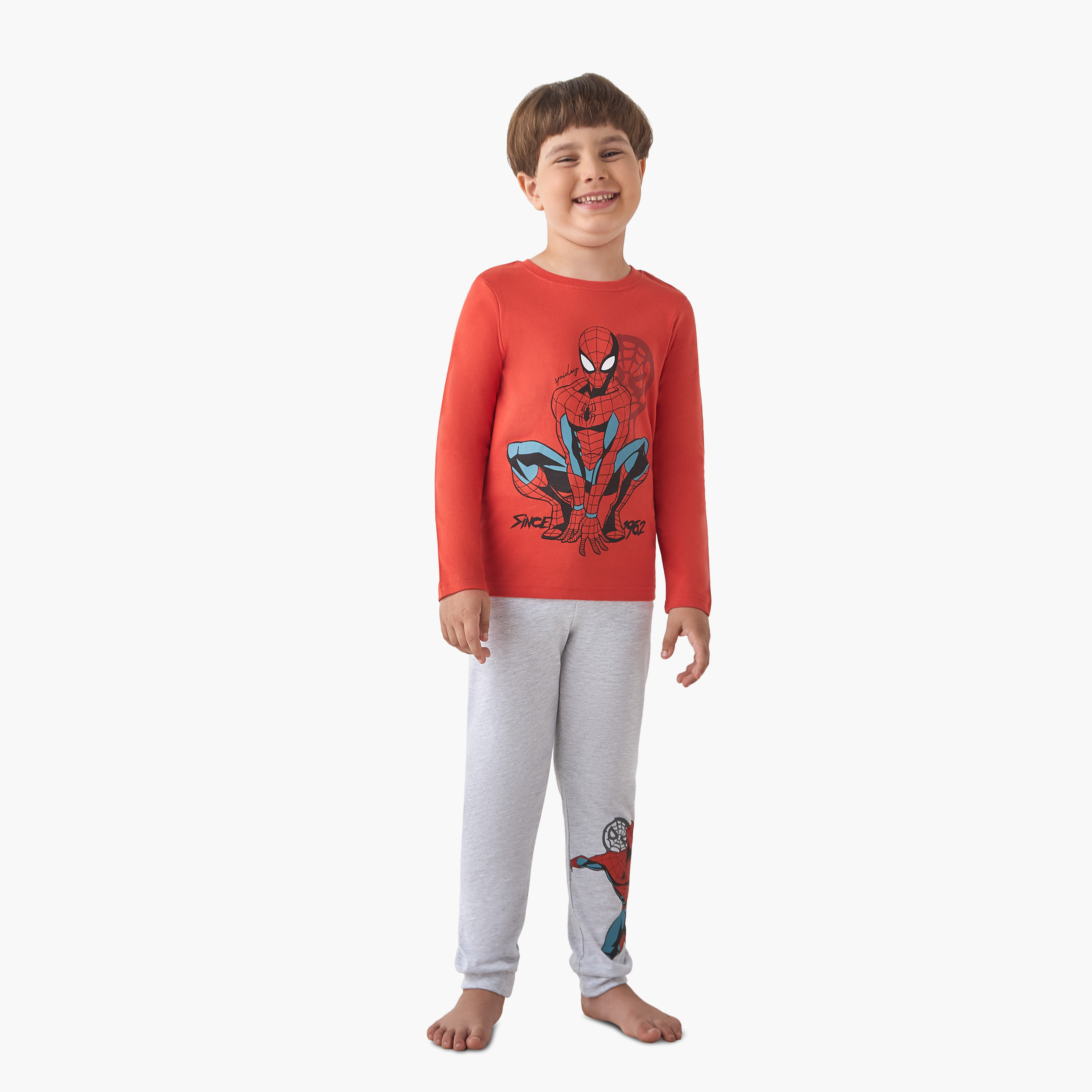 Boys T-shirt and Pyjamas with Spider-Man Print - Cotton - Long Sleeves - Set of 2-boys-clothing-nightwear-image-8
