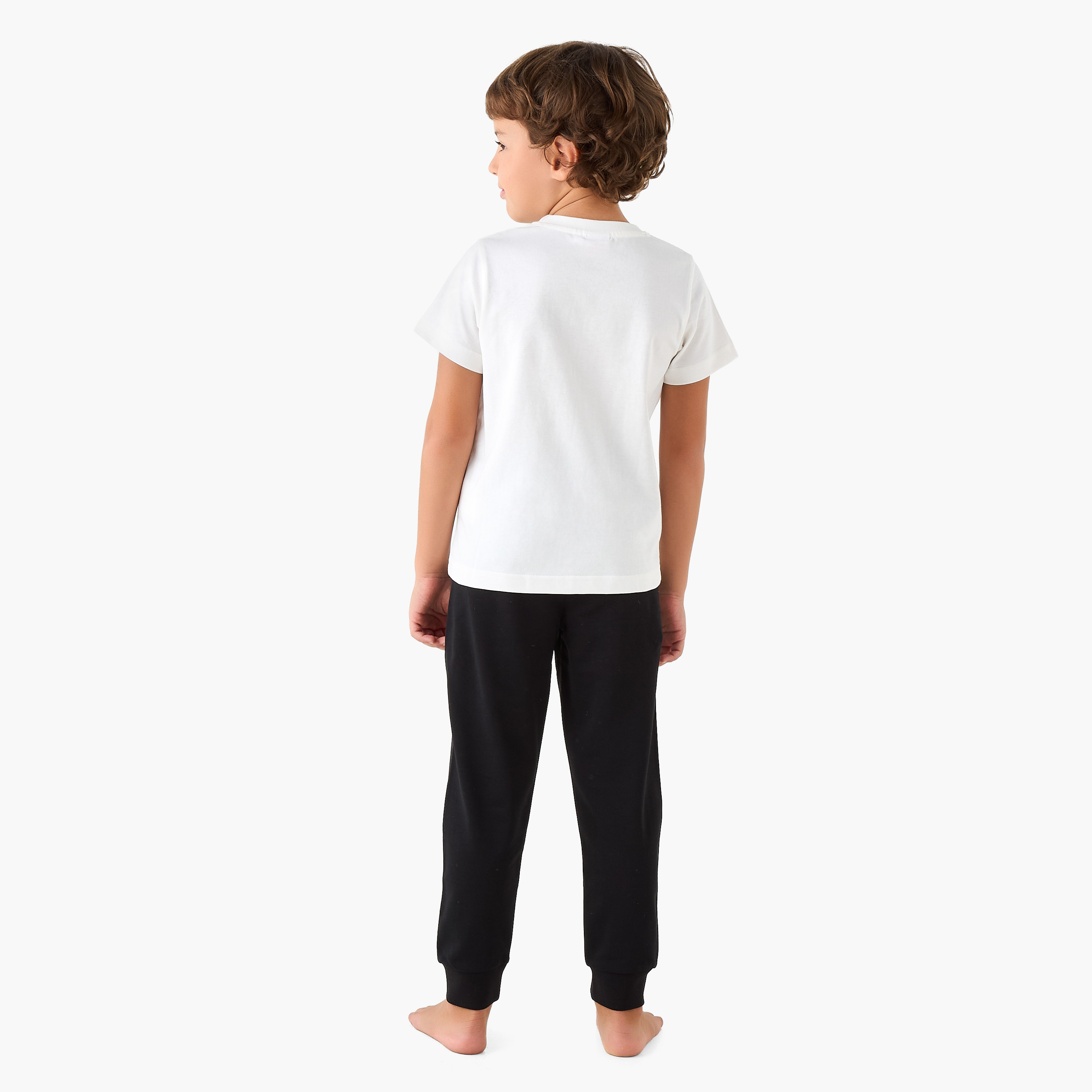 Spider-Man Print T-shirt and Pyjama Set-boys-clothing-nightwear-image-3