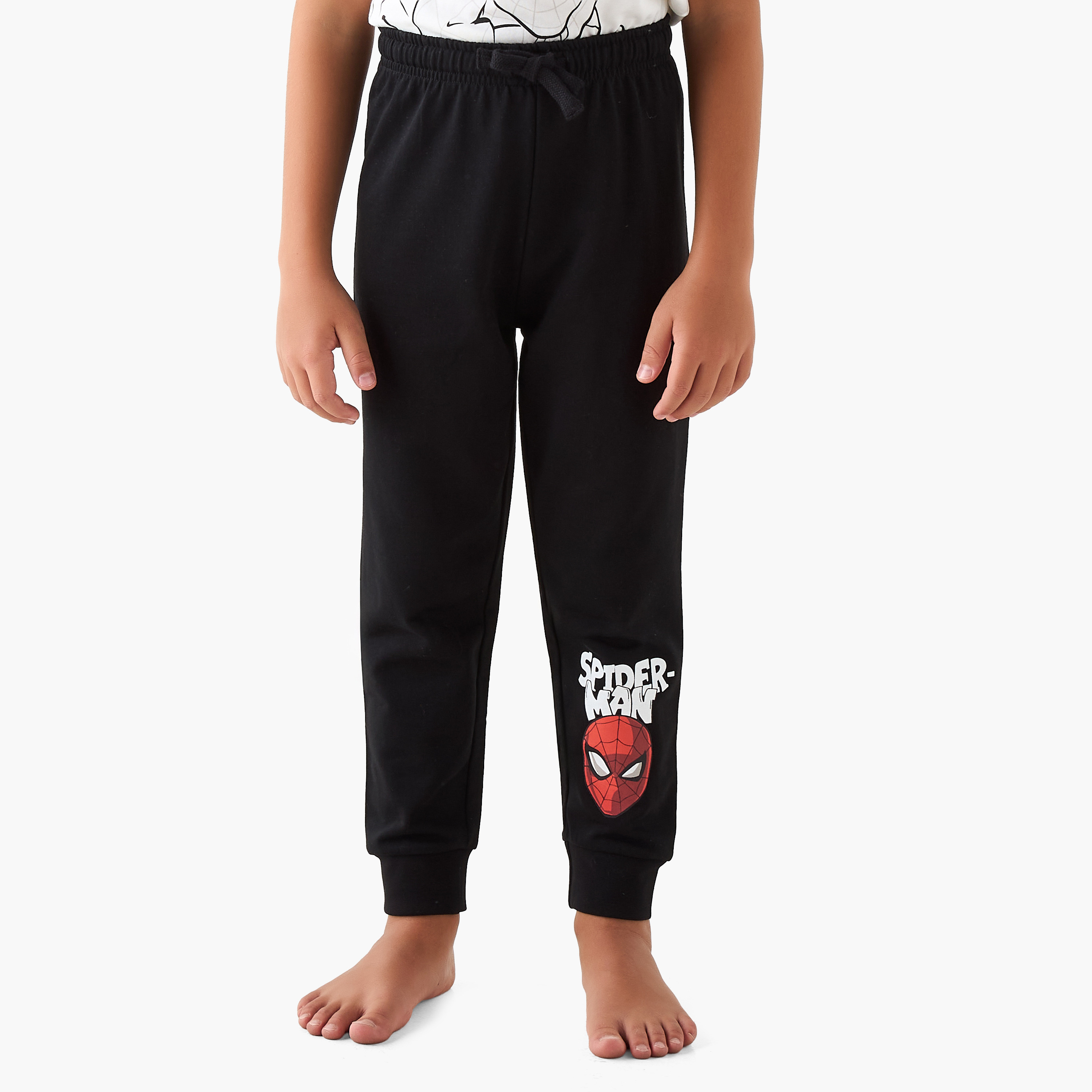 Spider-Man Print T-shirt and Pyjama Set-boys-clothing-nightwear-image-4
