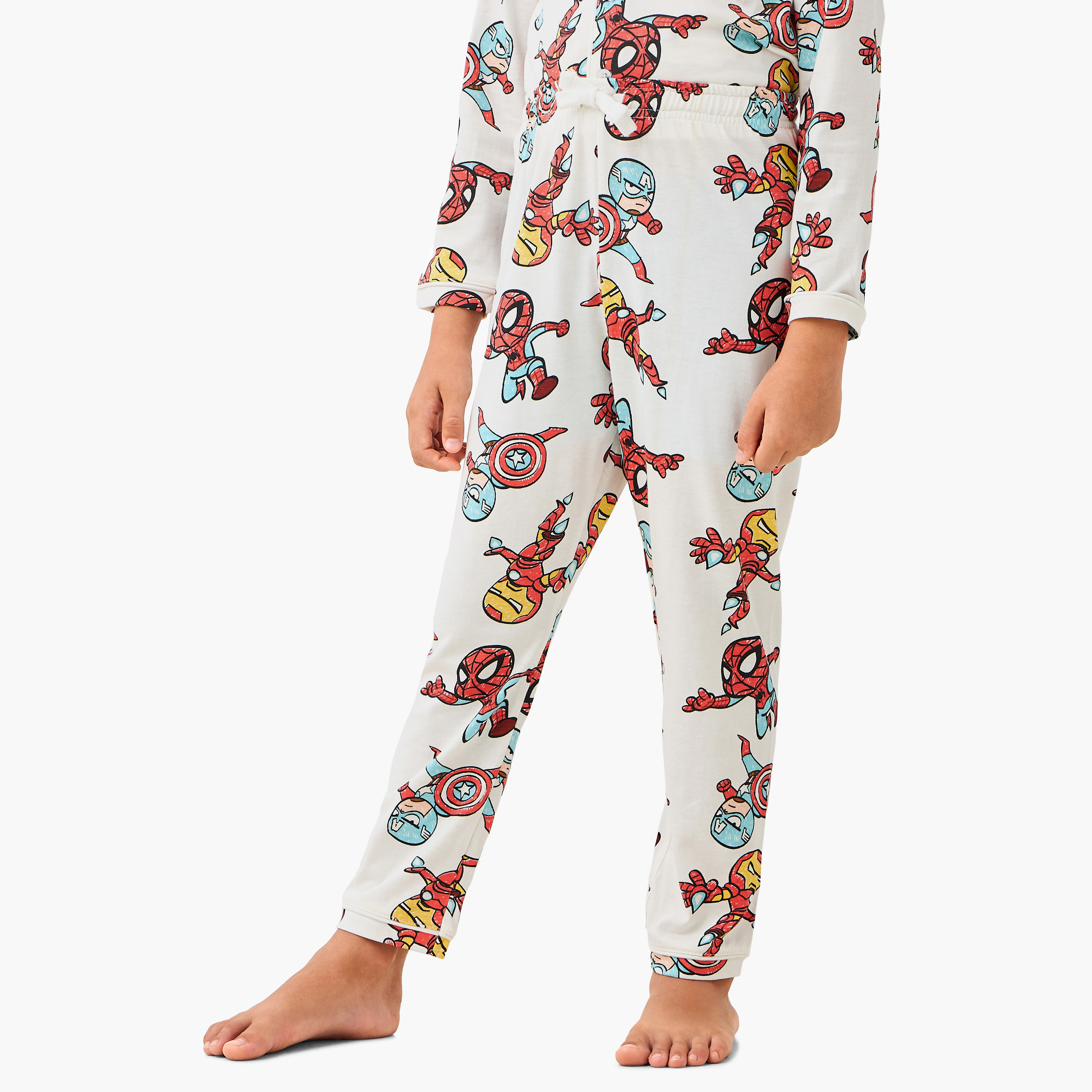 Avengers Print Shirt and Pyjama Set-boys-clothing-nightwear-image-3