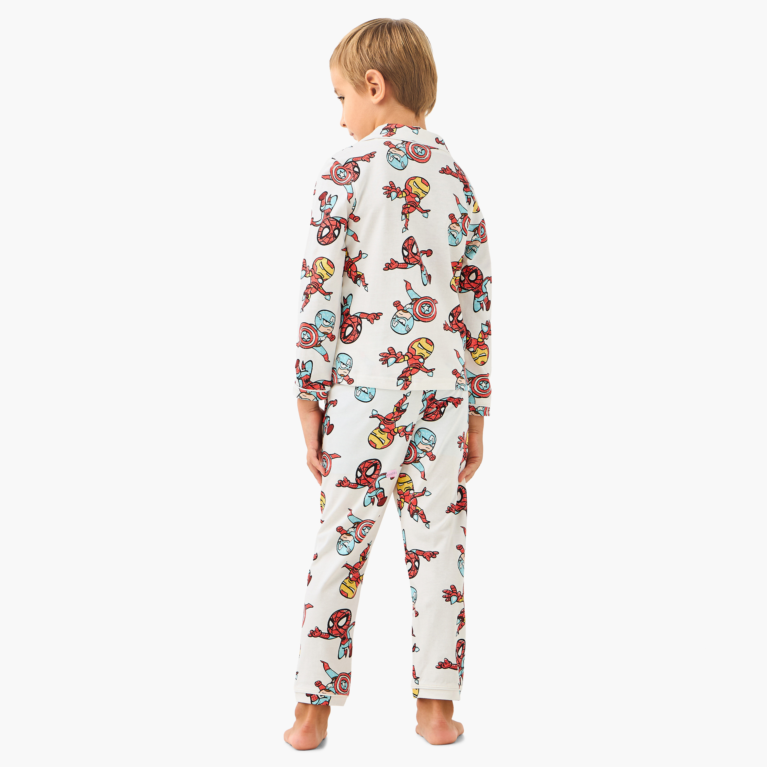 Avengers Print Shirt and Pyjama Set-boys-clothing-nightwear-image-4