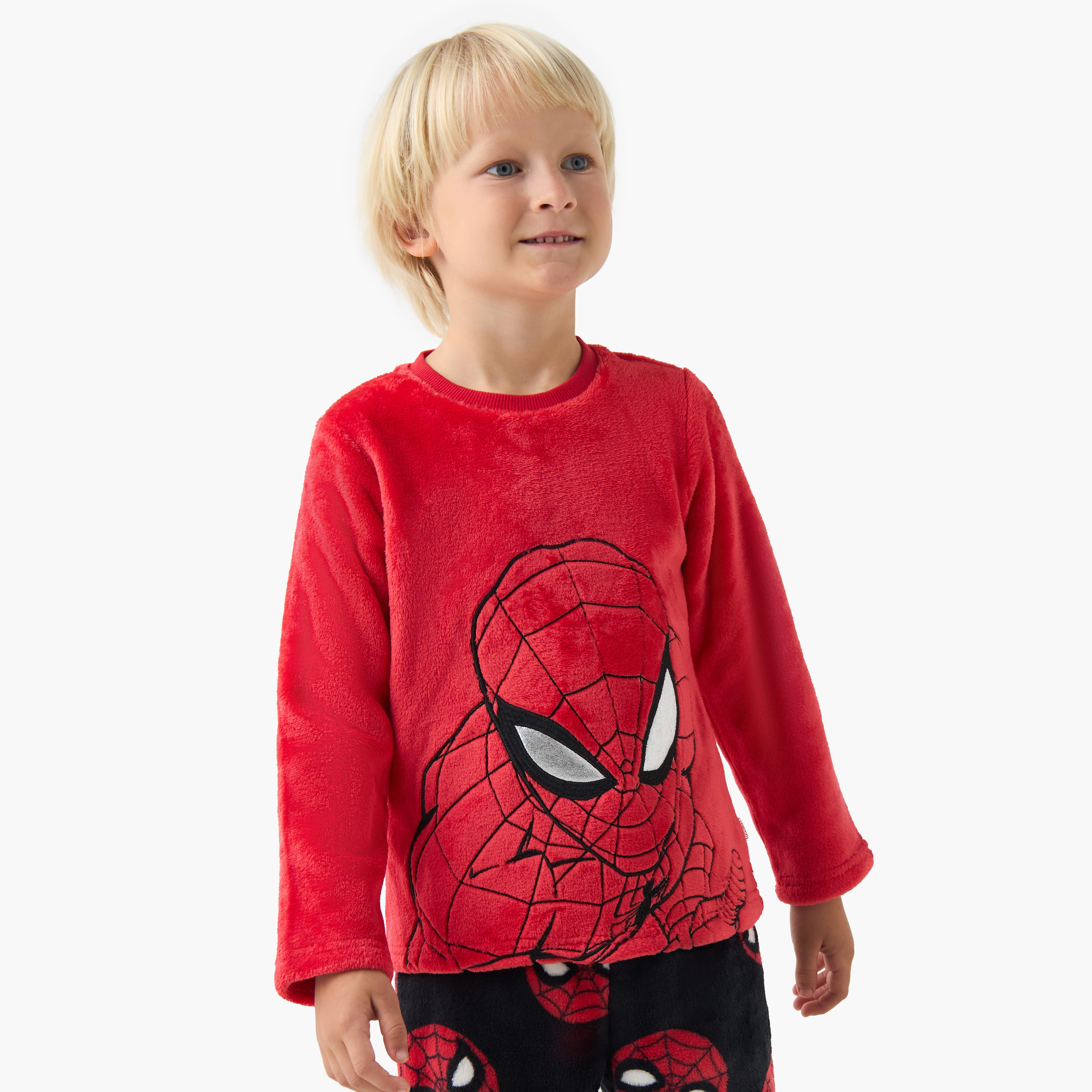 Boys T-shirt and Pyjama Set with Spider-Man Texture - Polyester - Long Sleeves - Crew Neck-boys-clothing-nightwear-image-2