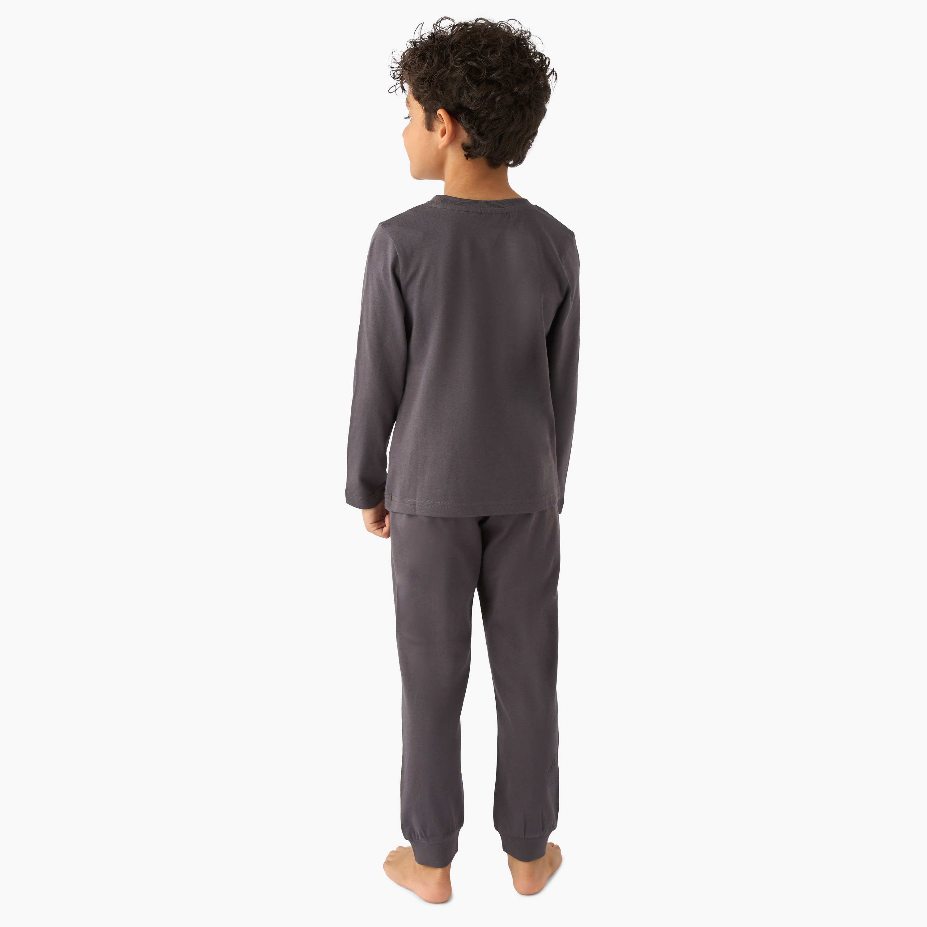 Pack of 2 Cotton Round Neck Long Sleeve Pyjama Set with Spider-Man Print-boys-clothing-nightwear-image-5
