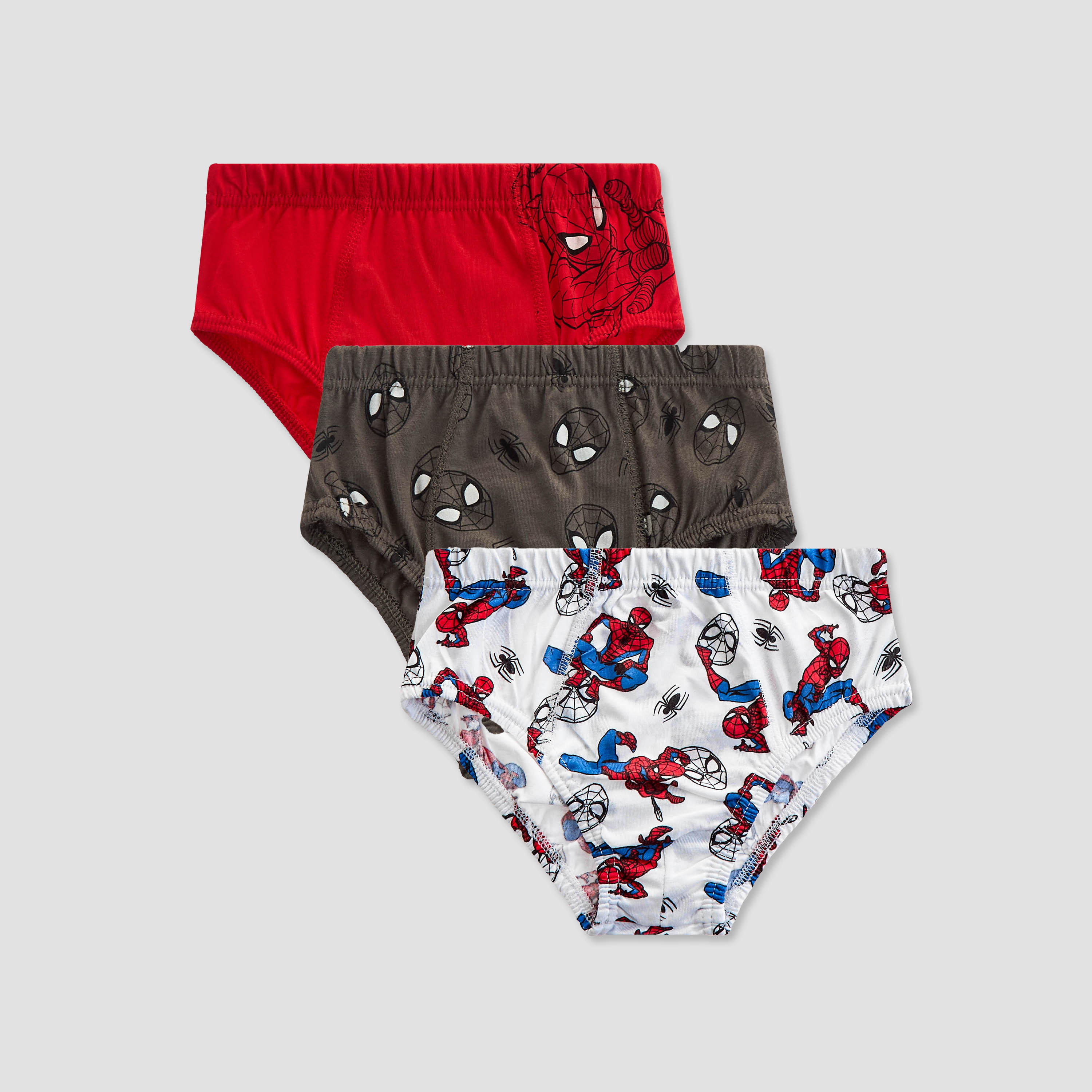 Boys Briefs with Spider-Man Print - Cotton - 3-Piece Set-boys-clothing-innerwear-boxersandbriefs-image-1